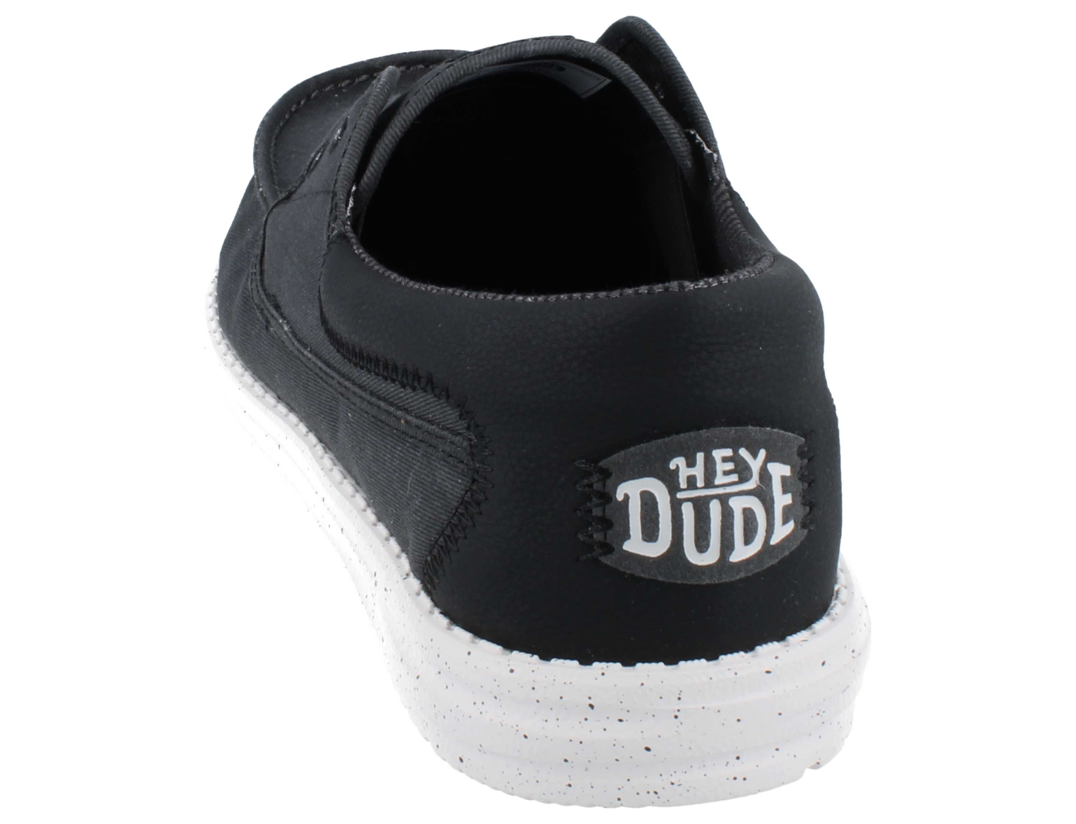 Hey Dude HEY DUDE Wally Stretch CanvasHerren Slipper schwarz weiß Textil - Sandale Wechselfußbett