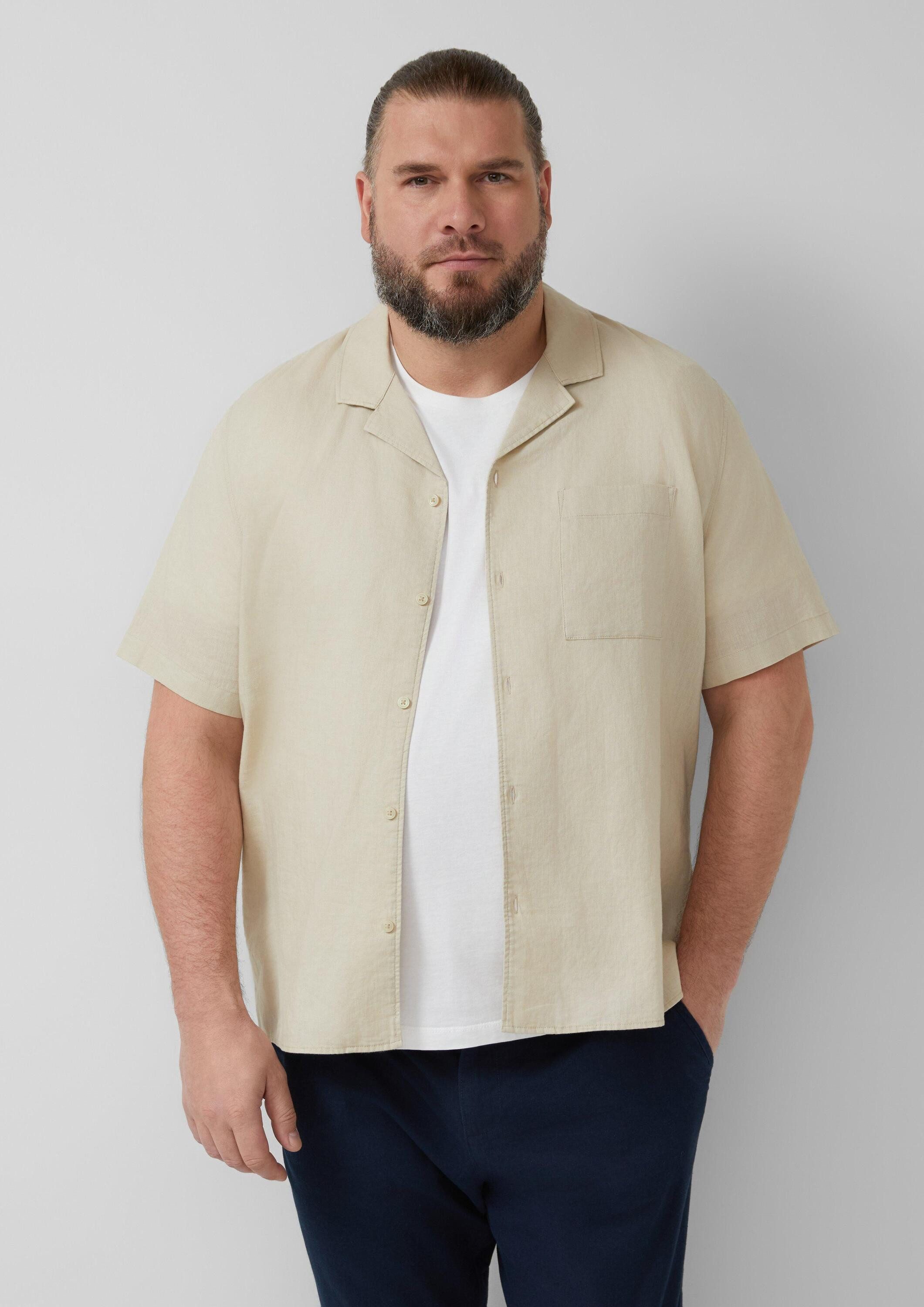 s.Oliver Kurzarmhemd Hemd Resort Fit: Kurzarmhemd aus Leinenmix