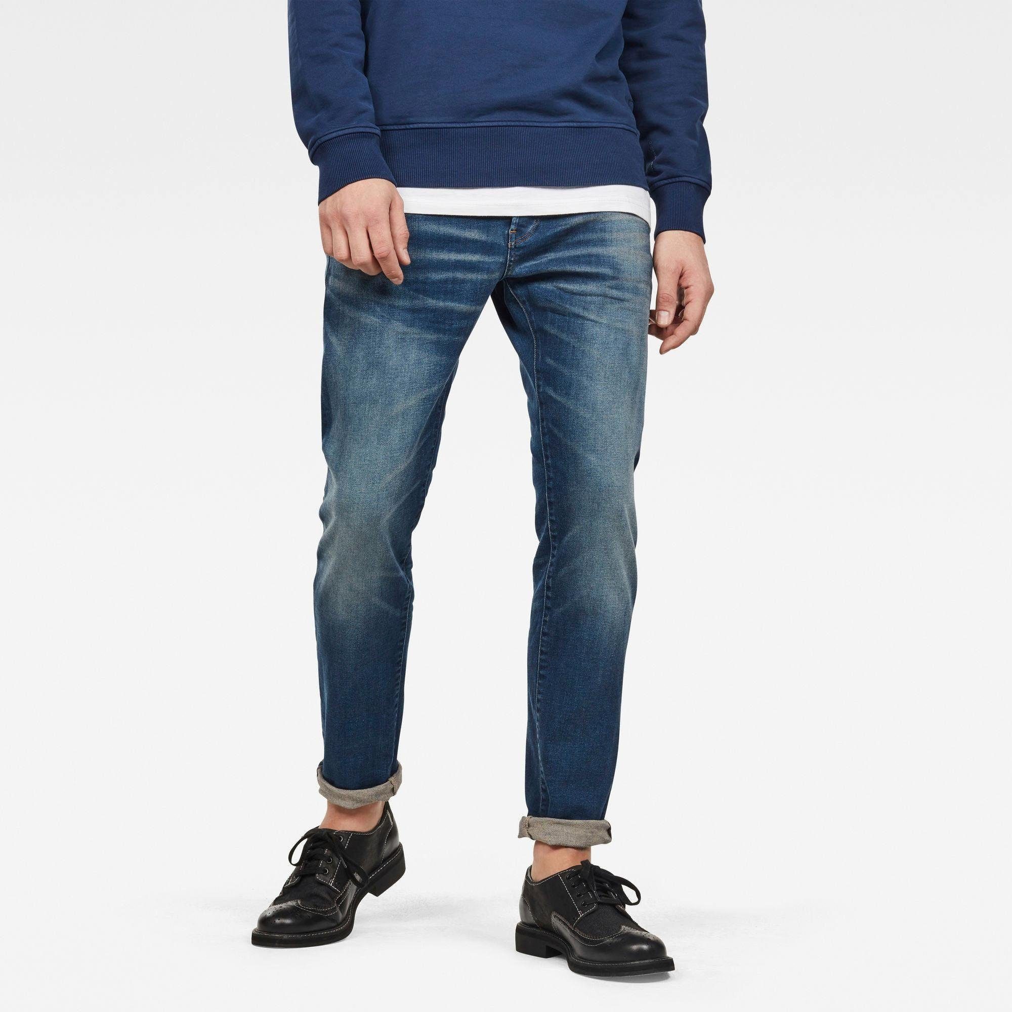 faded G-Star 3301 worker RAW Slim Slim-fit-Jeans blue