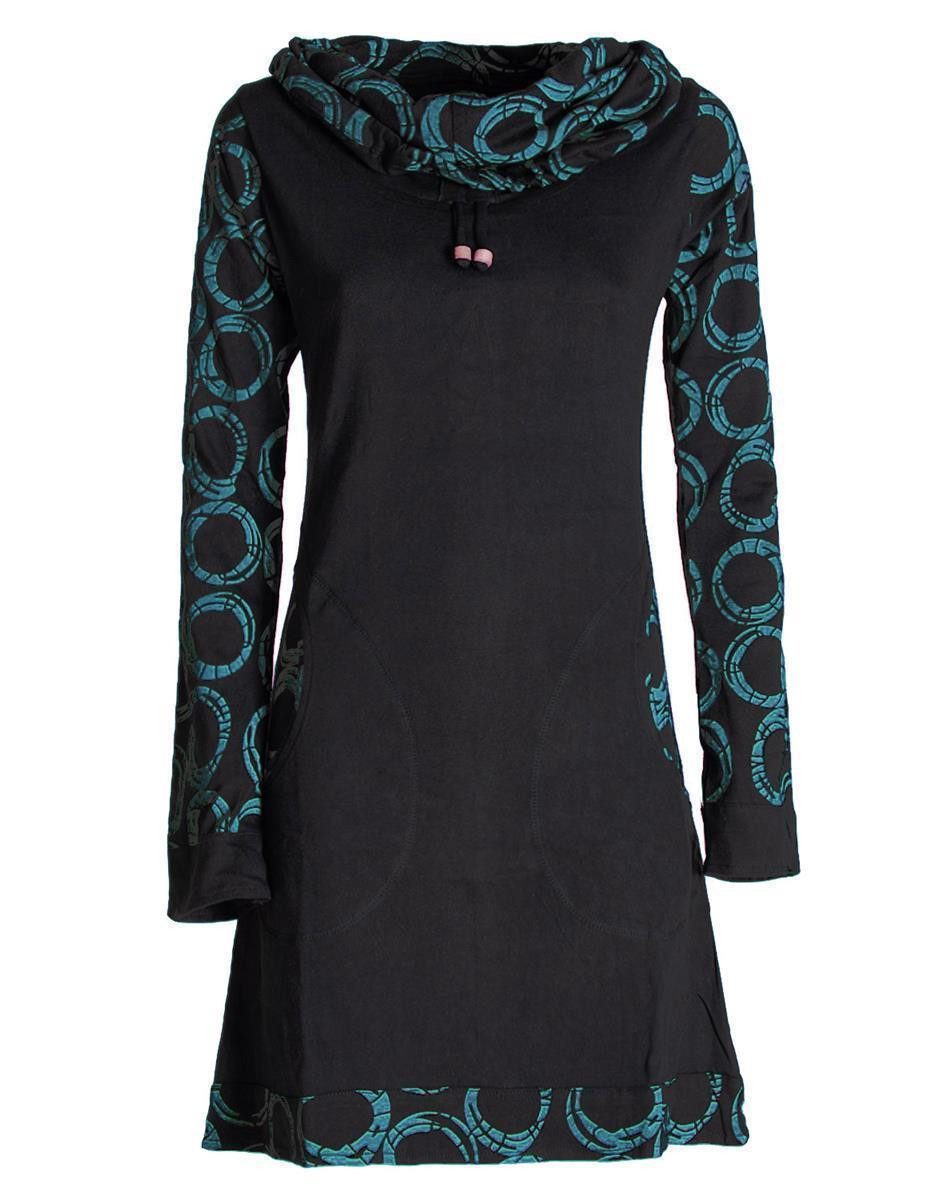 Vishes Jerseykleid Langarm Kleid Schal-Kleid Winterkleider günstig online kaufen