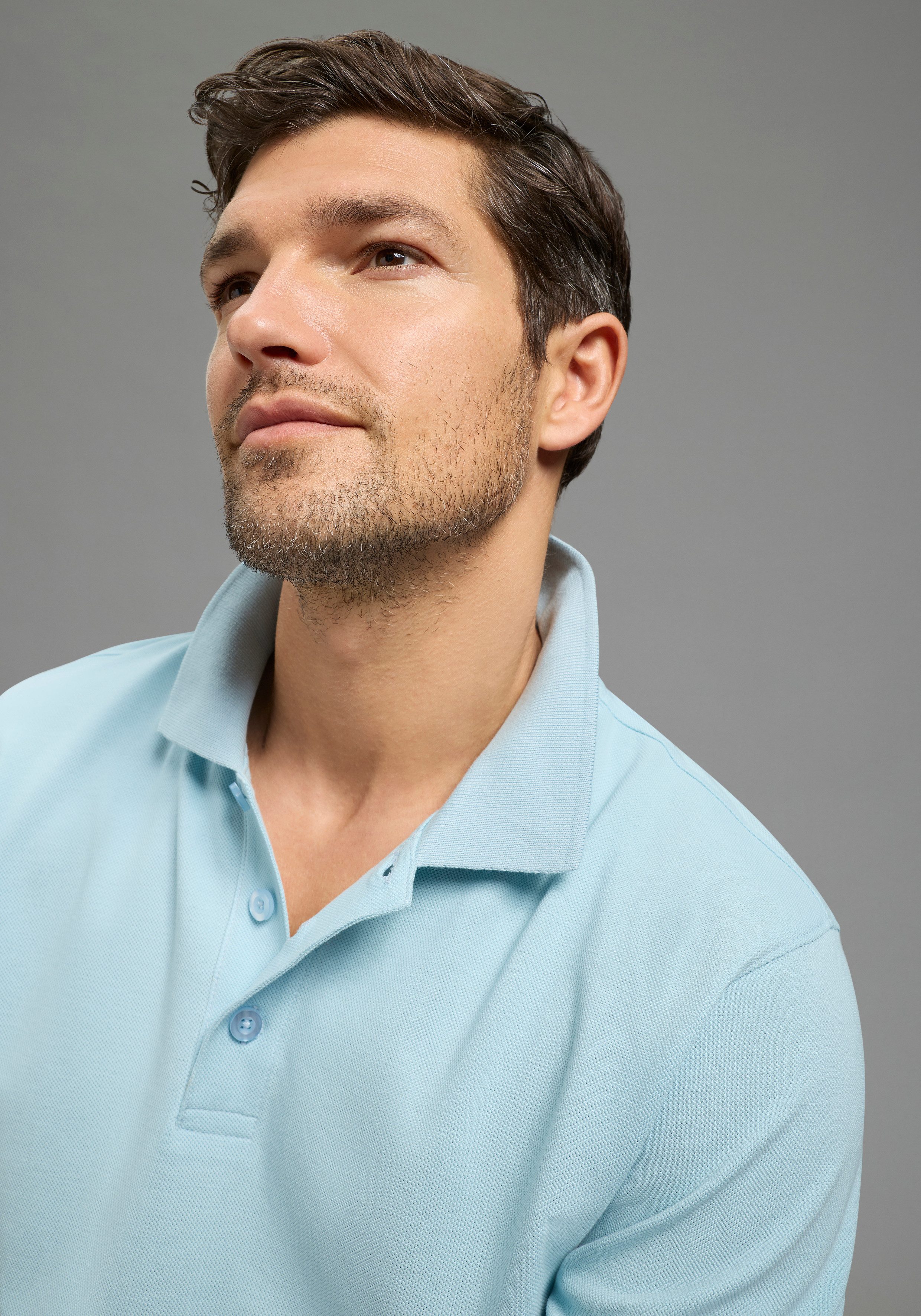 Man's World Poloshirt Kurzarm, lockere Passform, unifarben – Bild 4 von 5