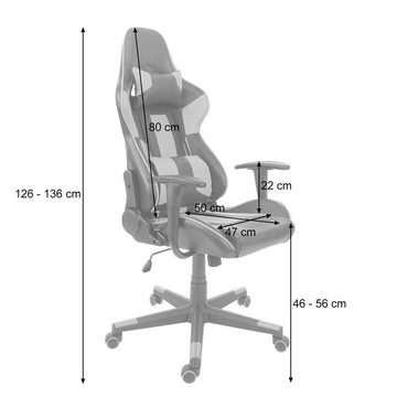 MCW Schreibtischstuhl MCW-F84, Nacken/Lendenwirbelkissen höhenverstellbar, Wippmechanik arretierbar