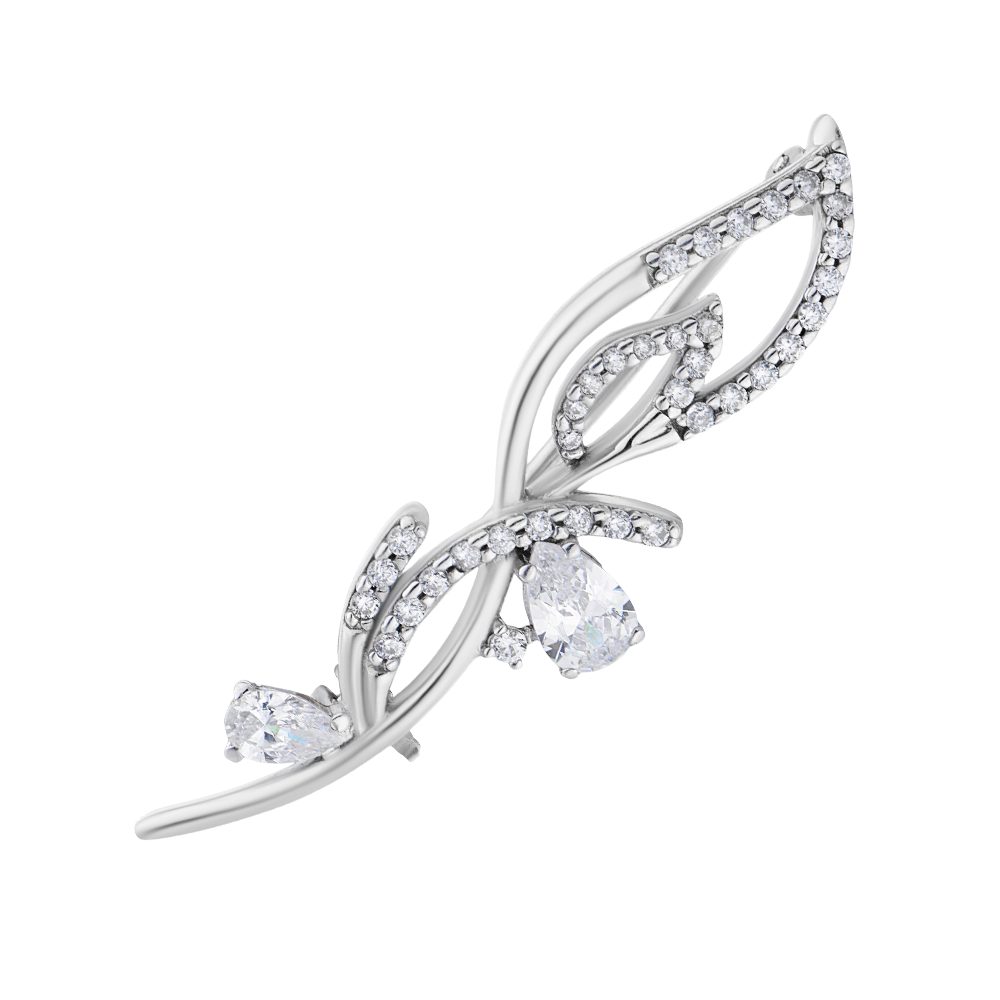 Secretforyou Brosche Brosche Anstecknadel 925 Silber Zirkonia Steine Echtschmuck