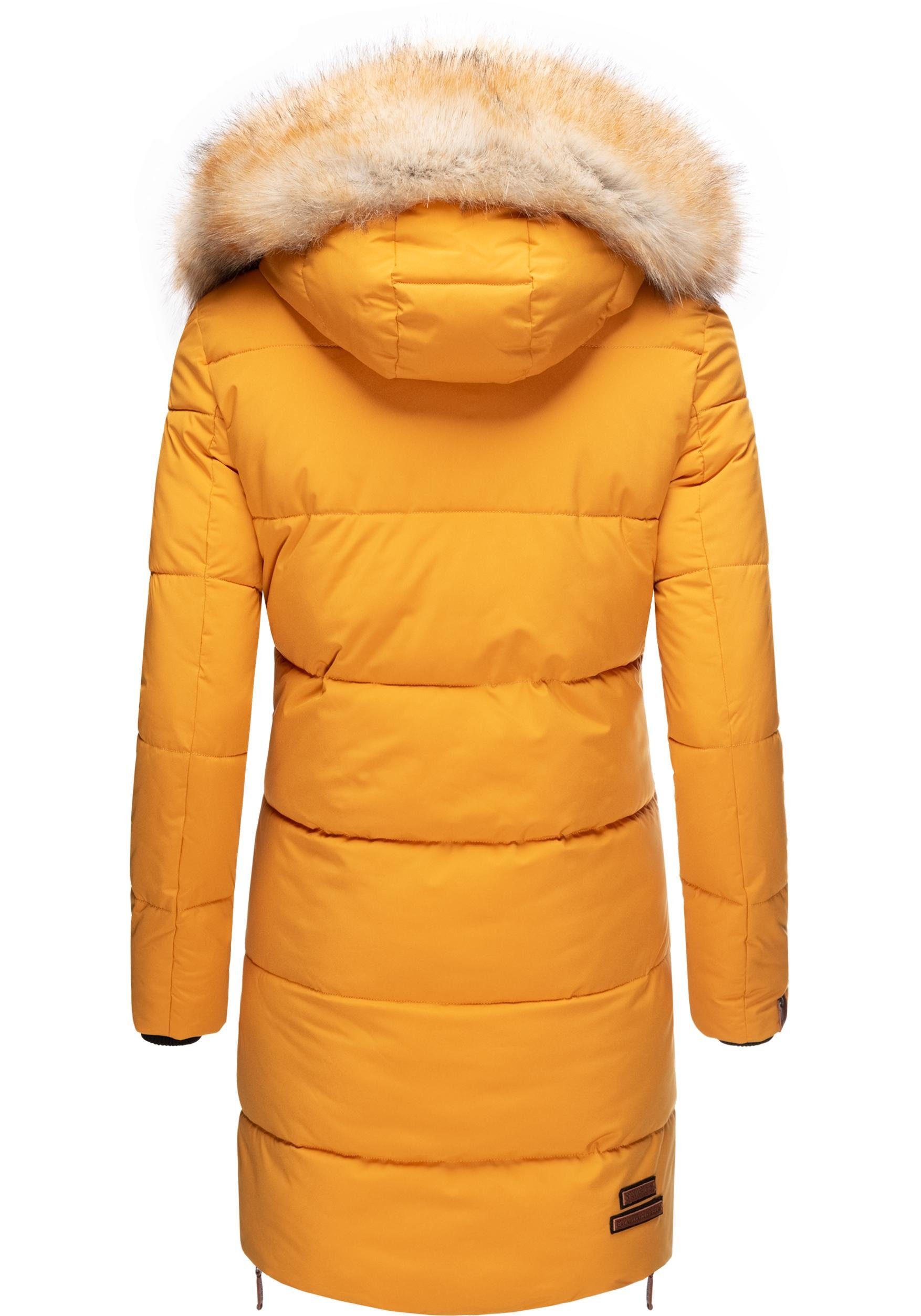Navahoo Wintermantel Halina modischer Damen Winter Steppmantel mit Kapuze
