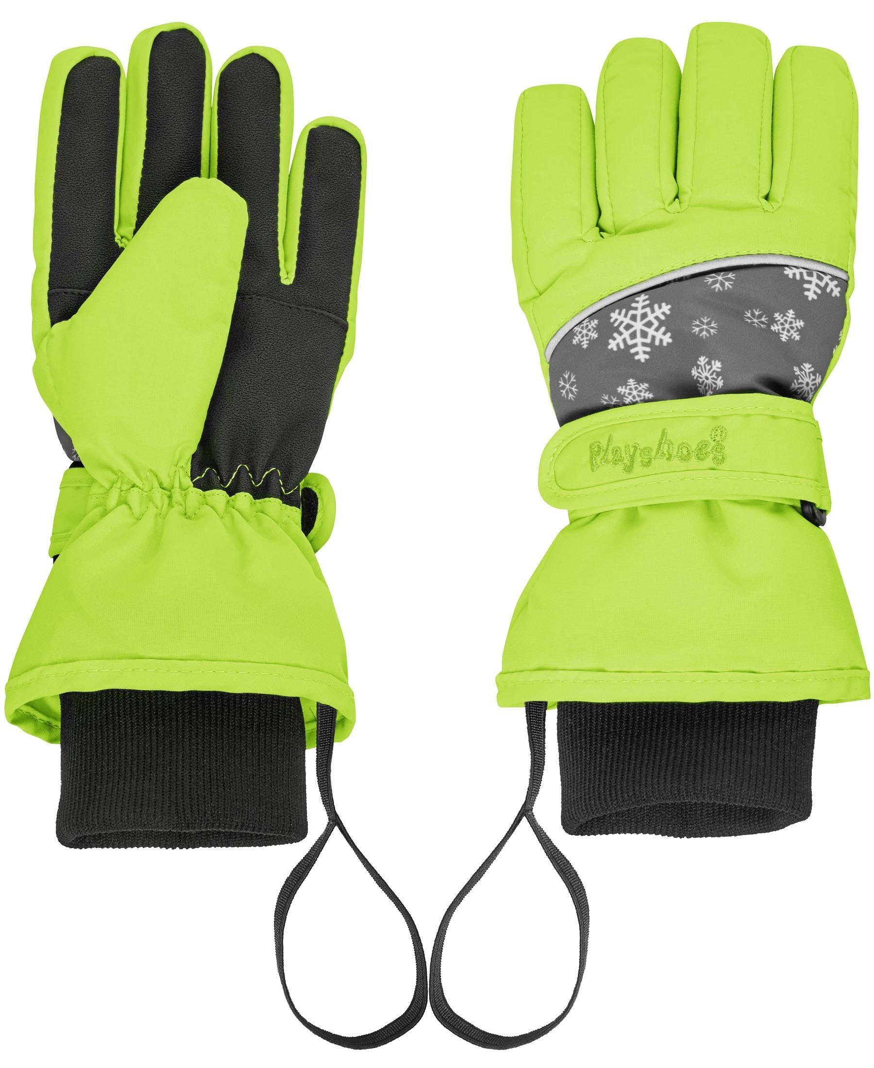 Playshoes Skihandschuhe Finger-Handschuh Schneeflocken rutschhemmender Innenhandbesatz