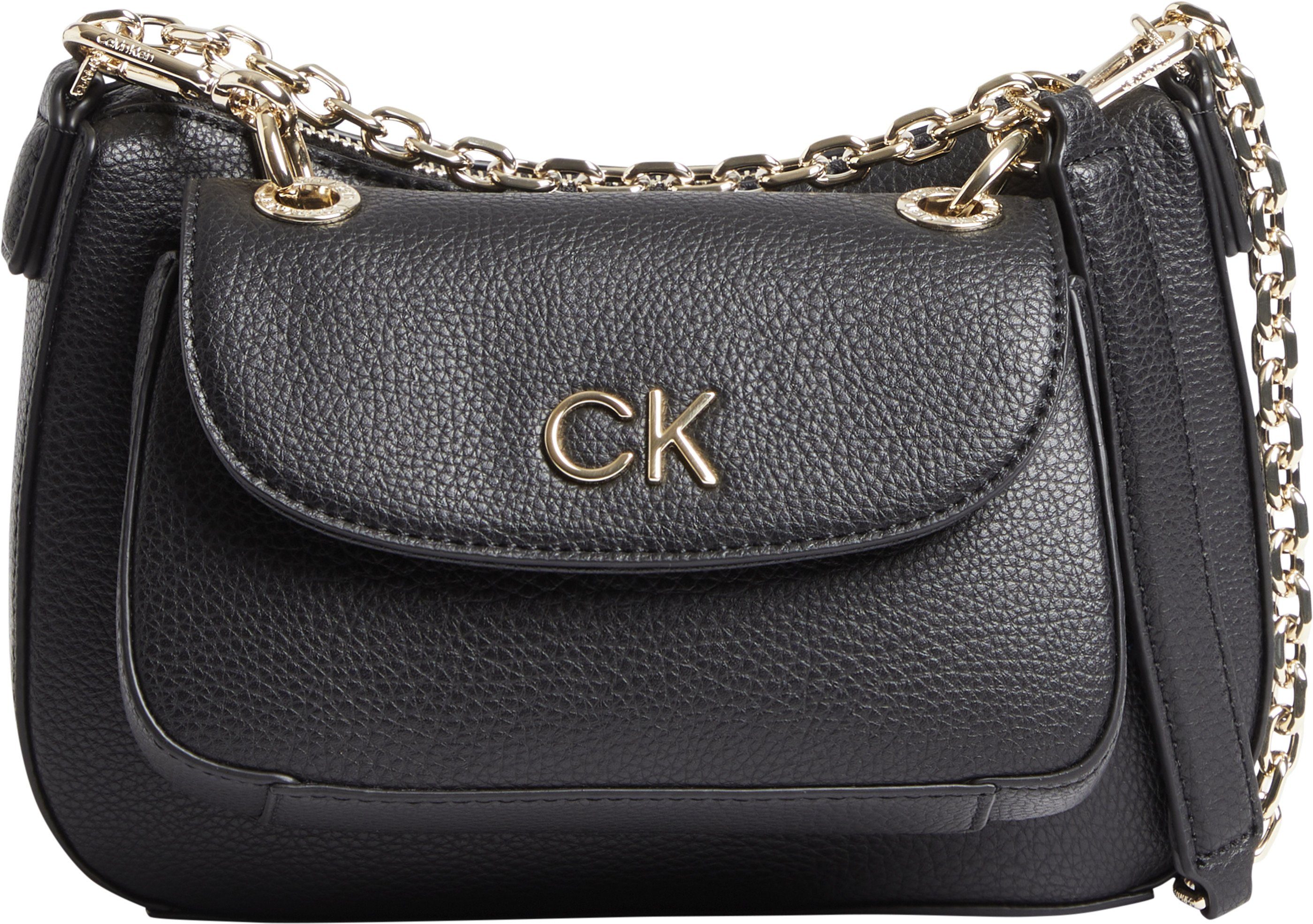 Calvin Klein Schultertasche RE-LOCK DBL SHOULDER BAG, mit kleiner,  abnehmbarer Tasche