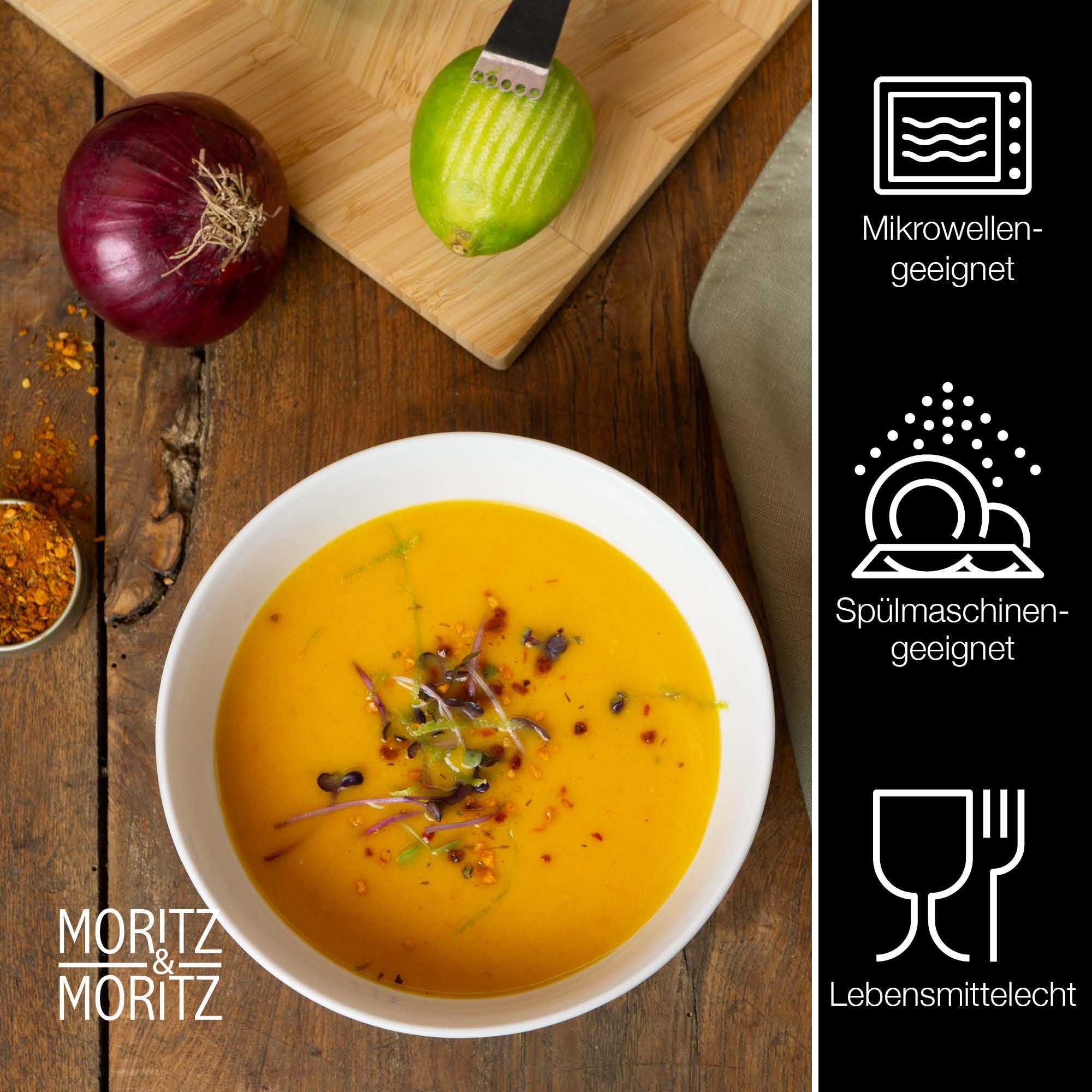 Moritz & Moritz Müslischüssel BASIC Schüssel Set, Porzellan, (Set, 6-tlg), für 6 Personen - spülmaschinen- und mikrowellengeeignet