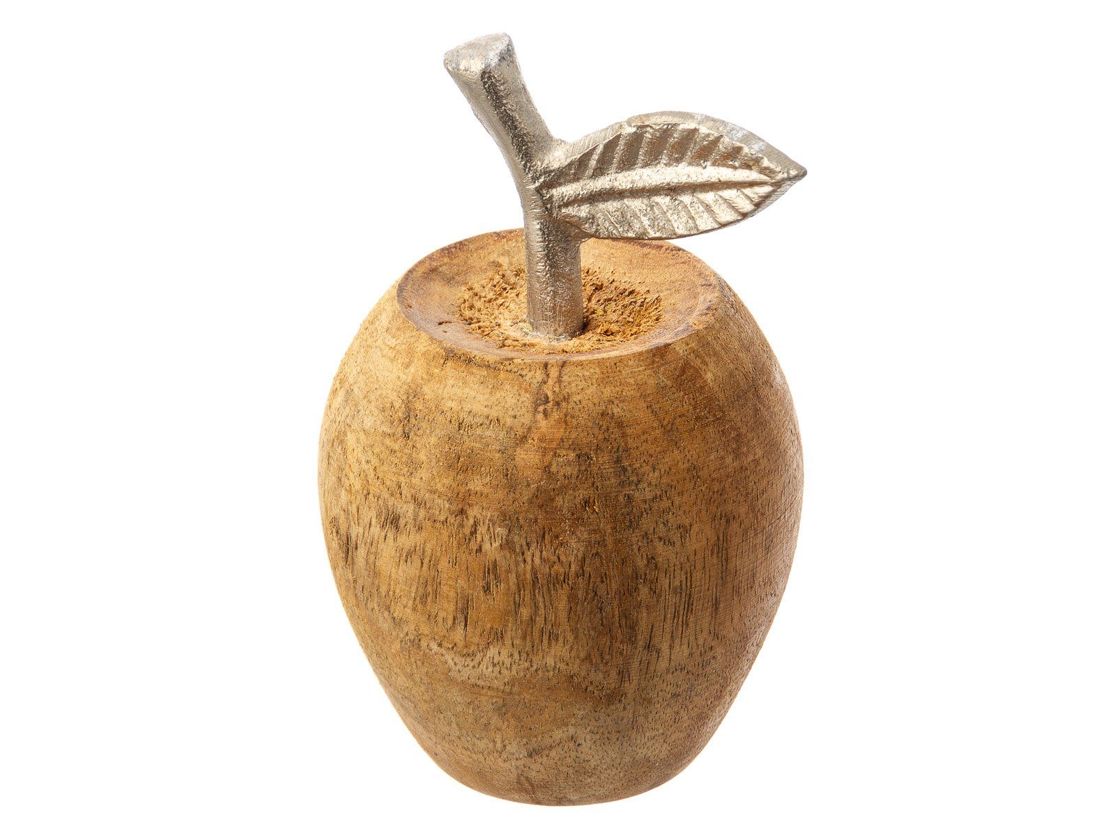 NOOR LIVING Dekoobjekt Deko Holz Apfel aus Mangoholz & Aluminium massiv