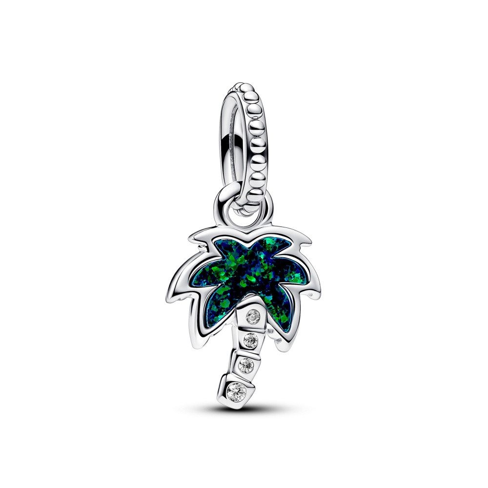Charm-Einhänger Pandora Moments Charm Anhänger Opaleszierende grüne Palme 793352C01