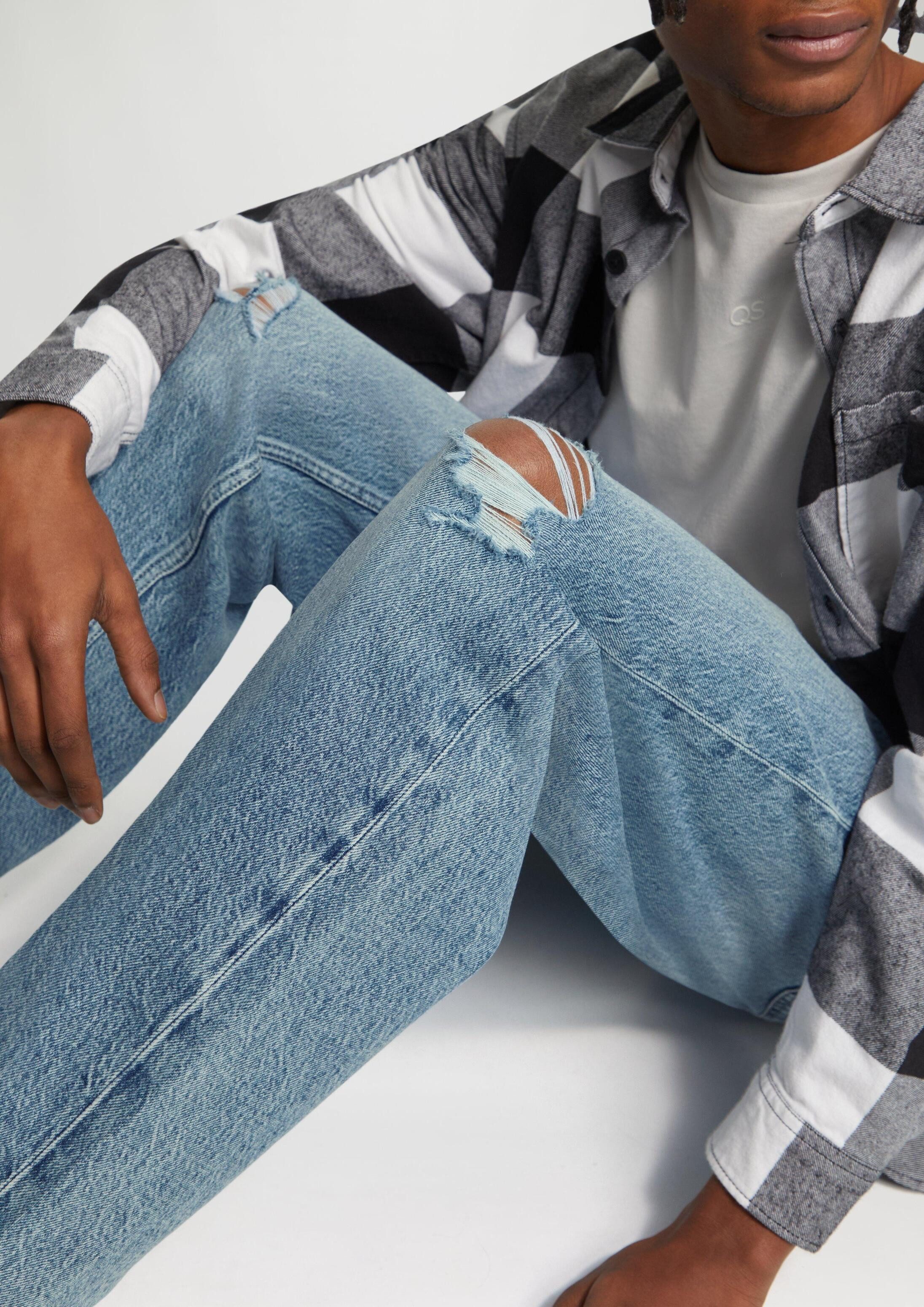 QS Regular-fit-Jeans Jeans-Hose Denim / Loose Fit / Mid Rise / Straight Leg