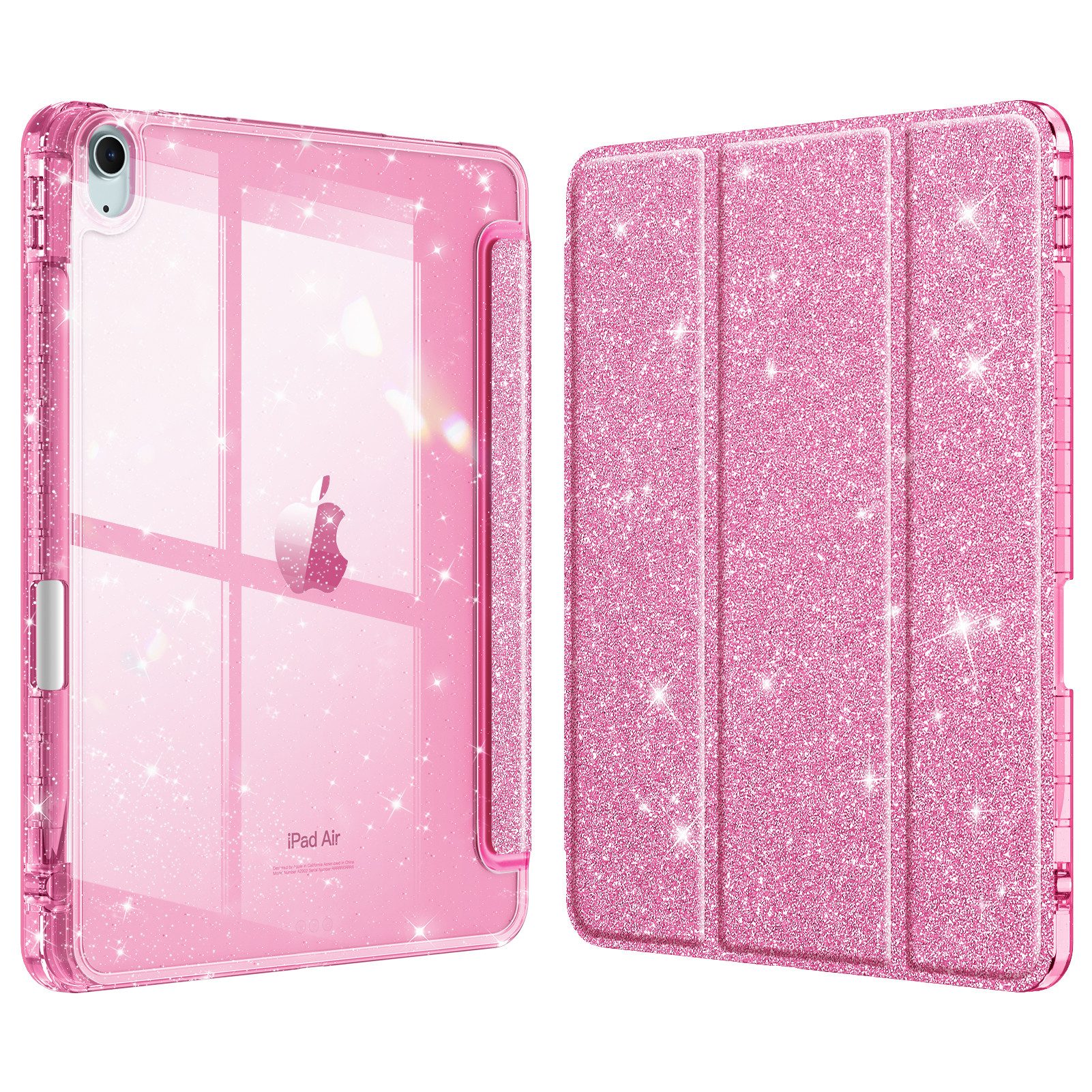 Fintie Tablet-Hülle für iPad Air 11'' M4/M3/M2(2026/2025/2024), iPad Air 5/4 Gen 2022/2020 10,9 Zoll, dünne stoßfeste Case mit Stifthalter, glänzend transparenter Rückseite