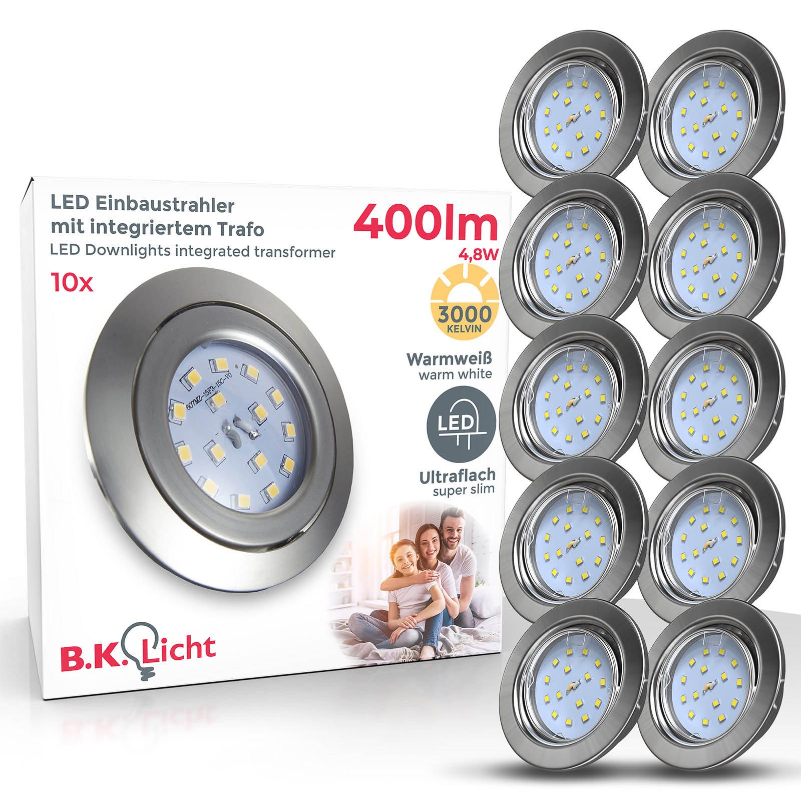 B.K.Licht LED Einbaustrahler 5er-10er Set Einbauleuchten decke flach schwen günstig online kaufen