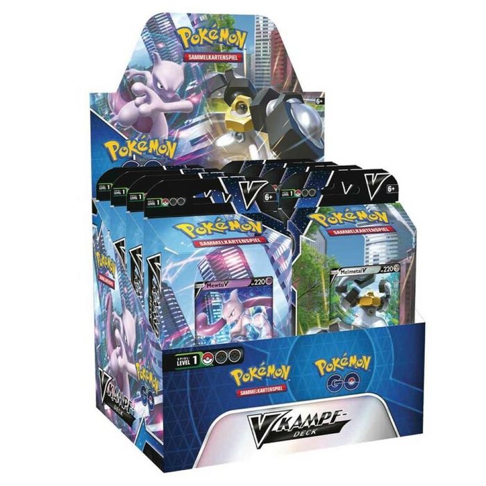 POKÉMON Sammelkarte Pokemon GO Karten Kampf-Deck Mewtu V oder Melmetal V DE (Auswahl ist zufällig)