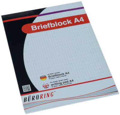 Notizblock Büroring Briefblock A4 rautiert 70g/m² 50 Blatt weiß BRG543548