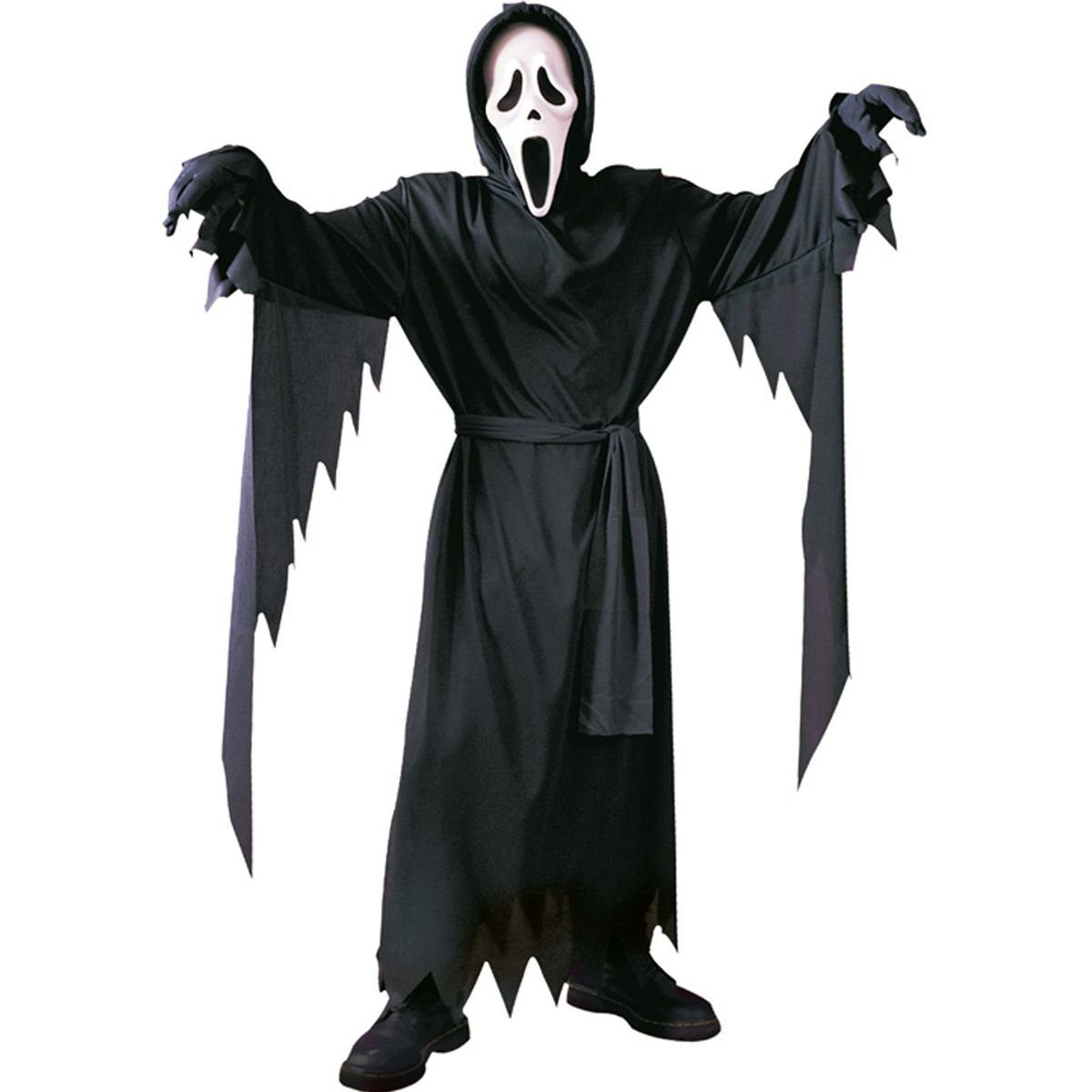CHAKS Kostüm Scream Halloween-Geist schwarz mit Maske für Kinder und Erwachsene