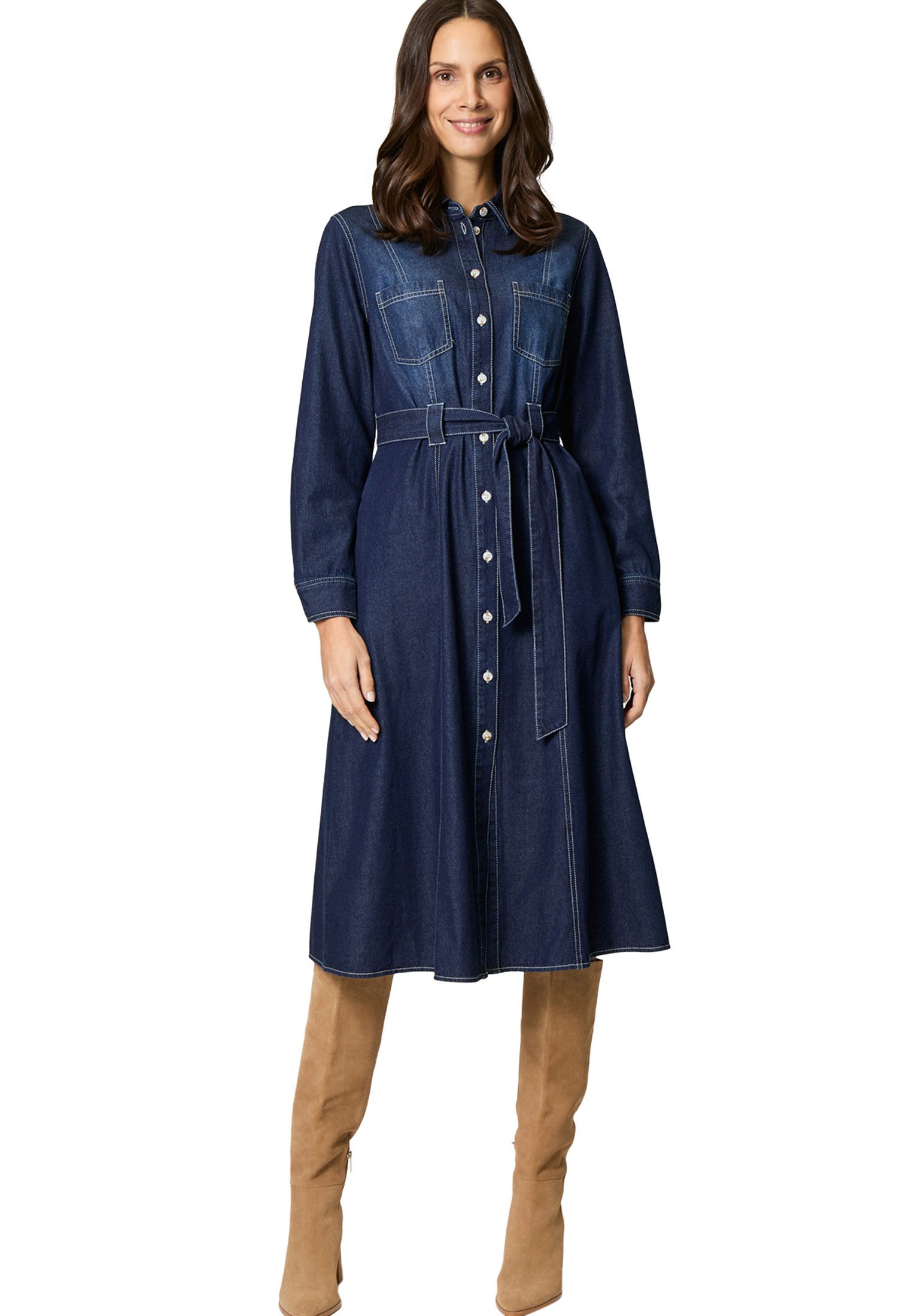 Jeanskleid zero Jeanskleid mit Gürtel