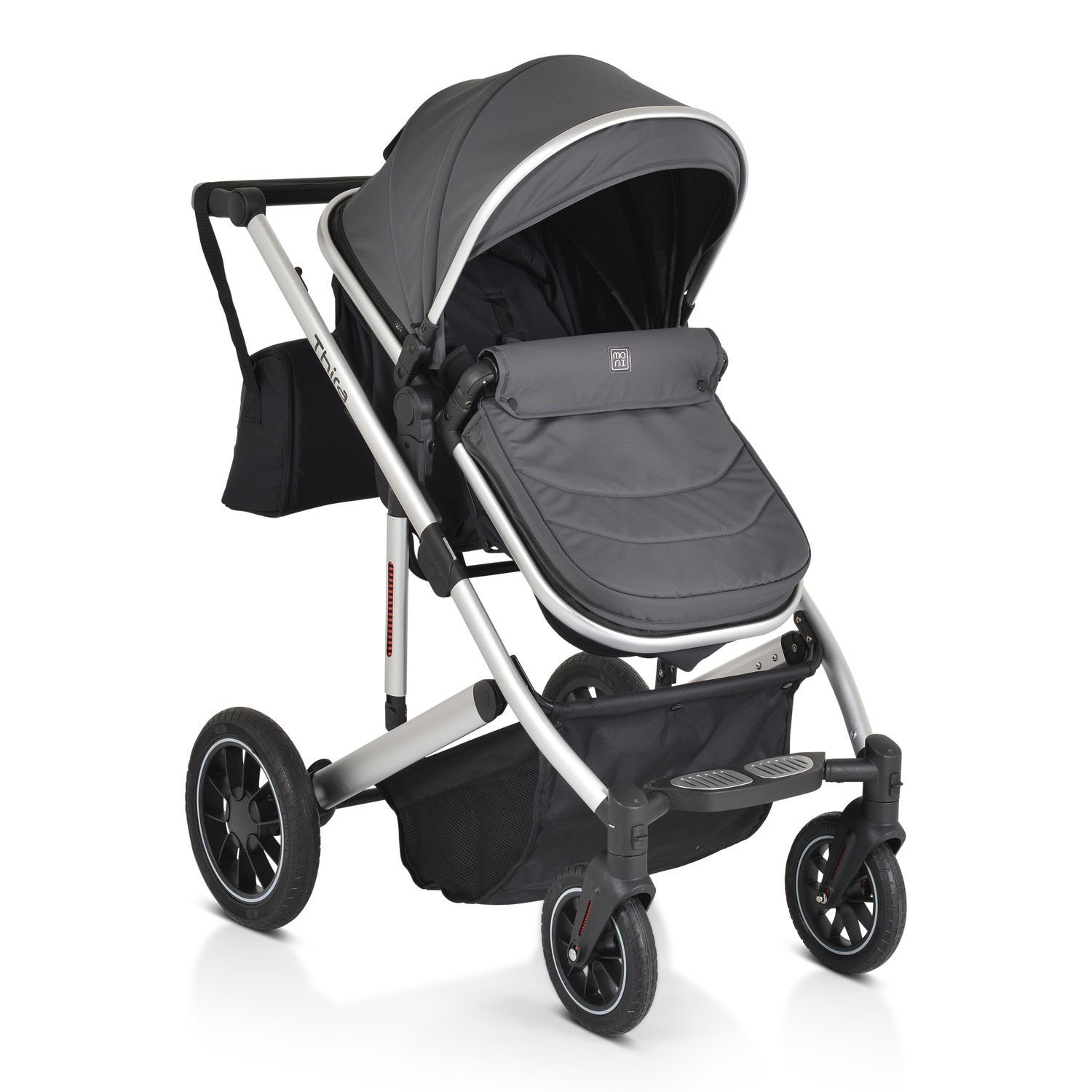 Sportsitz, grau Kombikinderwagen Fußabdeckung umbaubar, 2 in Thira, Kombi-Kinderwagen Babywanne, Moni 1