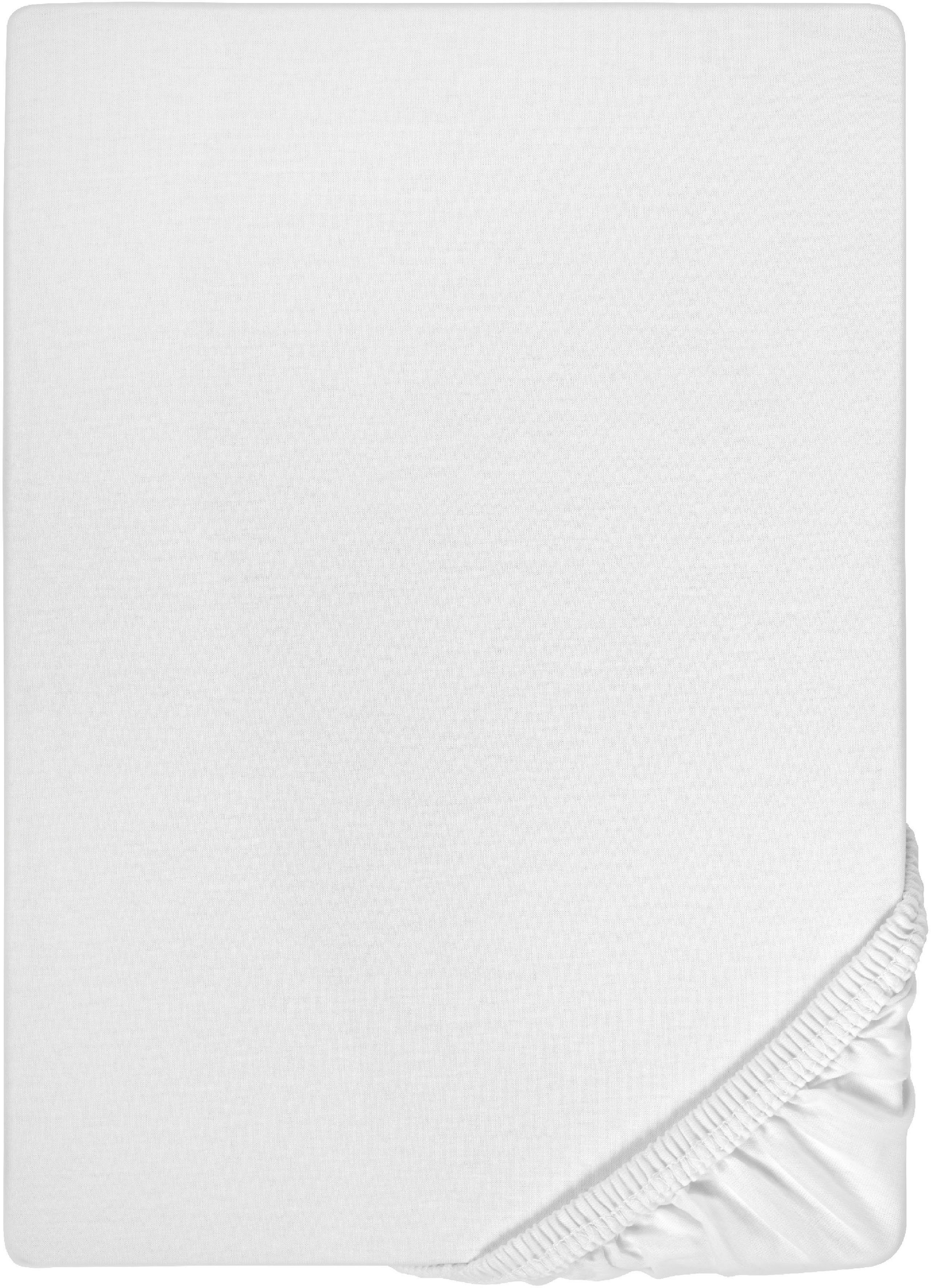 Biberna Spannbettlaken 0077866 Deluxe Jersey-Elastic Spannbetttuch 97% Baumwolle, Jersey-Elasthan, Gummizug: rundum, (1 Stück), Jersey mit Elasthan, Rundumgummi, bügelfrei, ab Größe 90 x 190 cm i