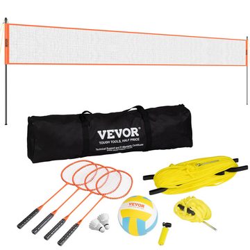 VEVOR Badmintonnetz 91,44 x 970 cm Tragbarer Beachvolleyball-Netz, Orange Faltbare