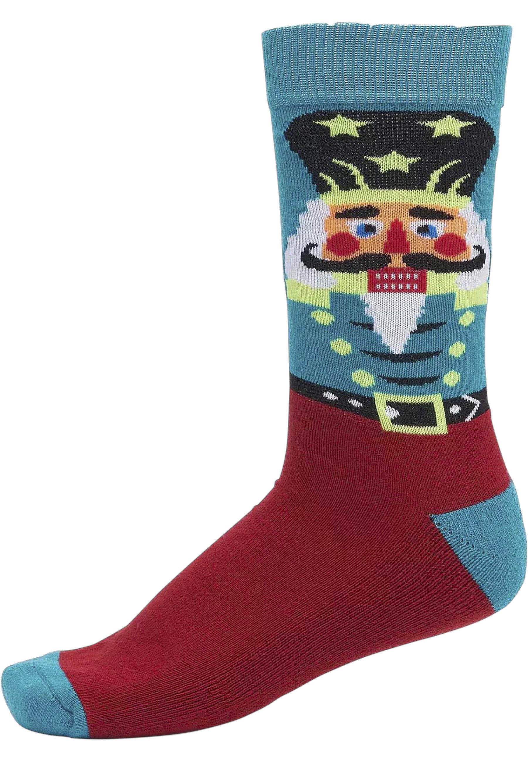 URBAN CLASSICS Basicsocken Urban Classics Unisex Christmas Nutcracker Socks 3-Pack (1-Paar)