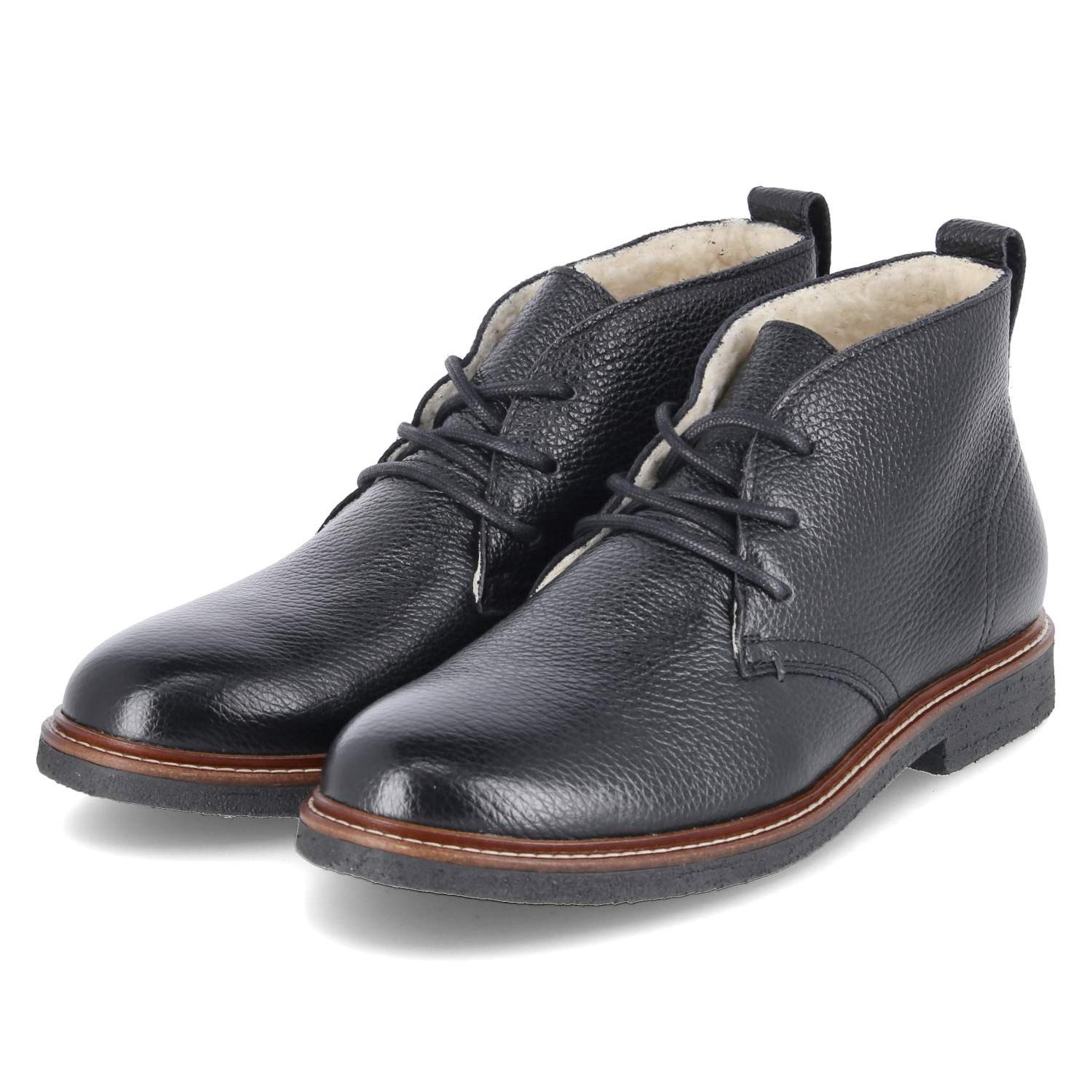 Kaerlek Kaerlek 8884 Herren Glattleder schwarz Schnürstiefel