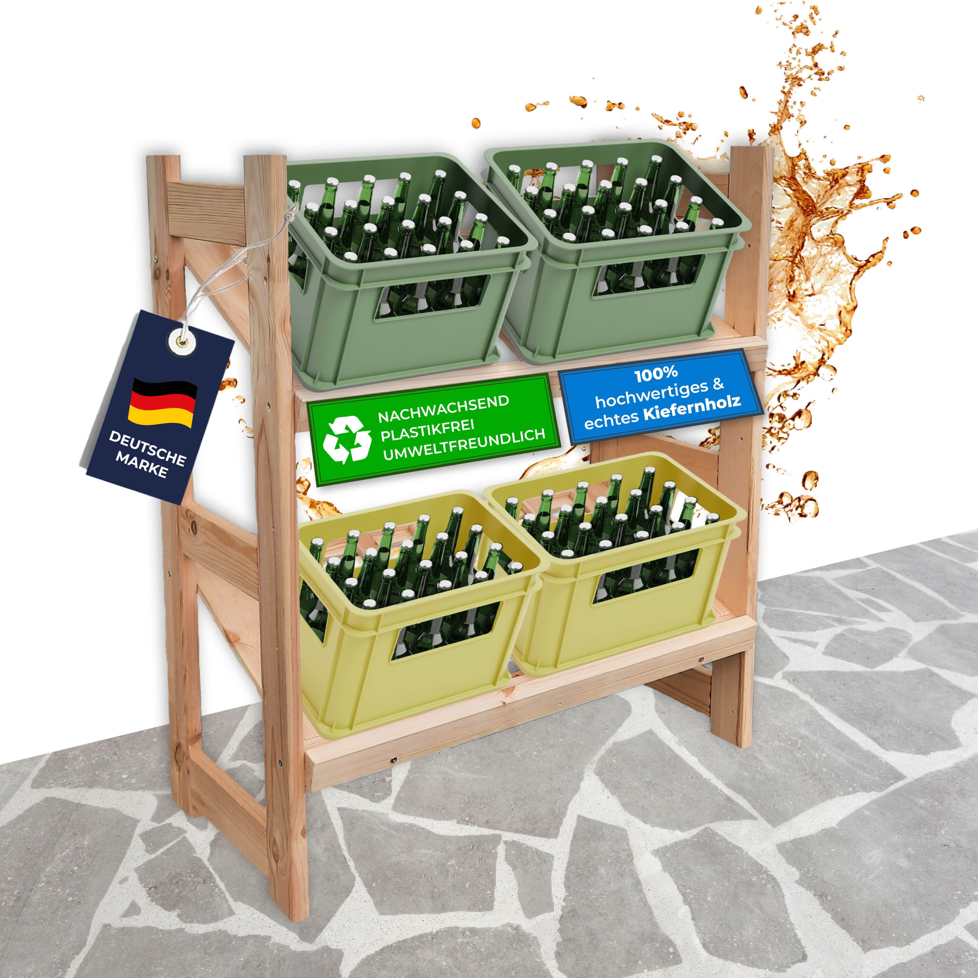 STAHLMANN COMMERCE GmbH Wäschespinne [Made IN Germany ] 50 M Leinenlänge - Wäschespinne draußen, [TÜV Zertifiziert] inkl. Bodenhülsen - höhenverstellbare Wäschespinne