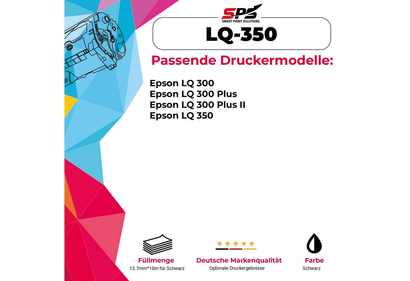 Thumbnail - SPS Beschriftungsband Kompatibel für Epson LQ 300 C13S015633