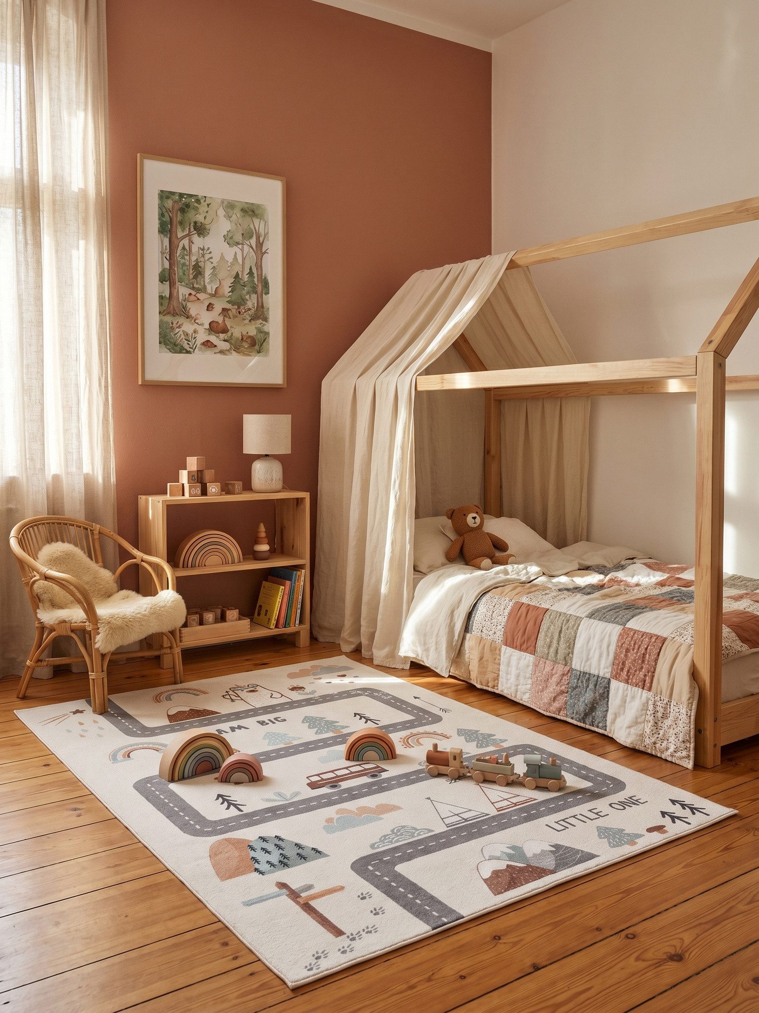 KADIMA DESIGN Kinderteppich TINO Kinderteppich Waschbar Kinderzimmer Schadstoffgeprüft, Läufer, Höhe: 10 mm, Creme, 80x150 cm, Kinderteppich Waschbar Spielteppi – Bild 5 von 5
