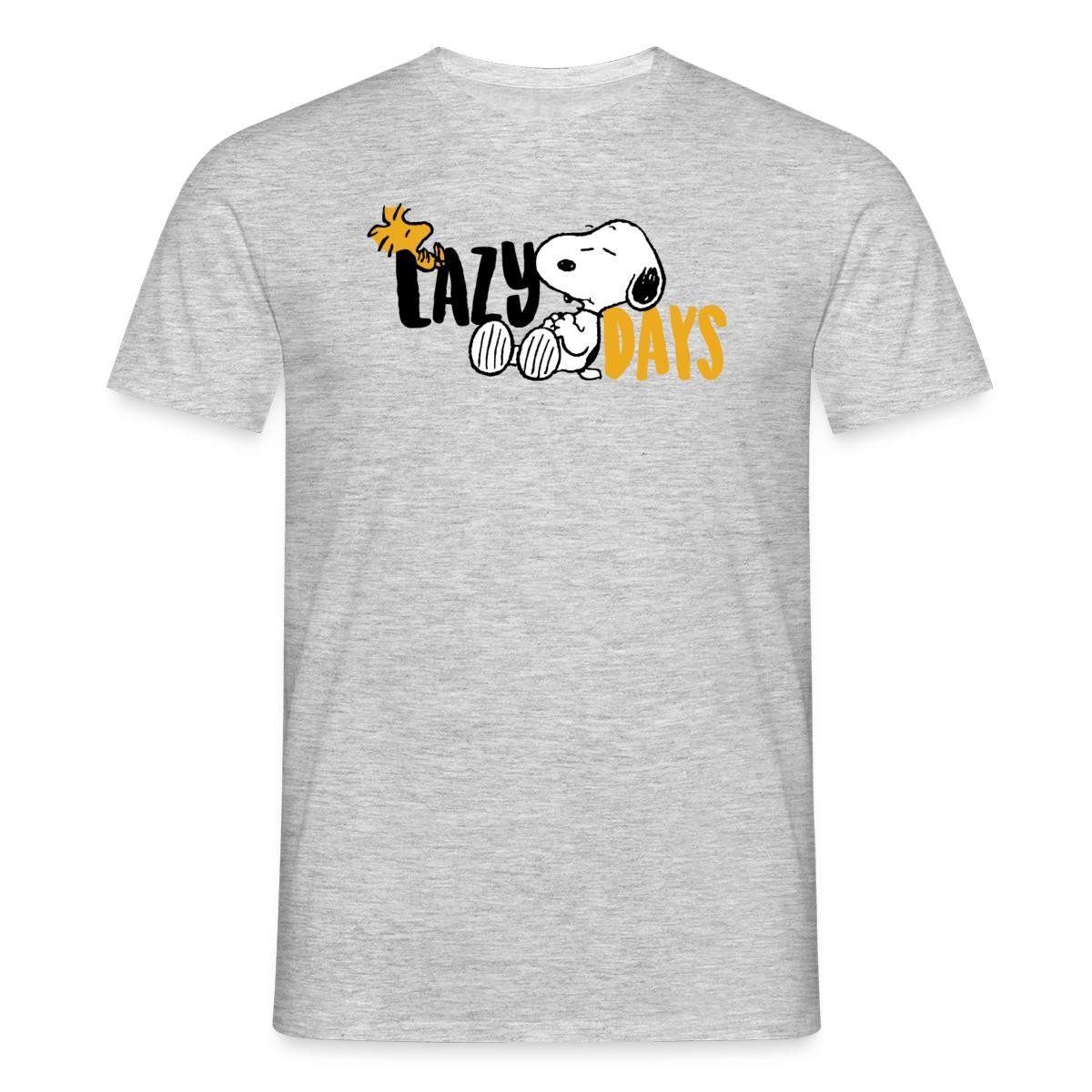 Spreadshirt T-Shirt Peanuts Snoopy Lazy Days Chillen Männer T-Shirt (1-tlg)