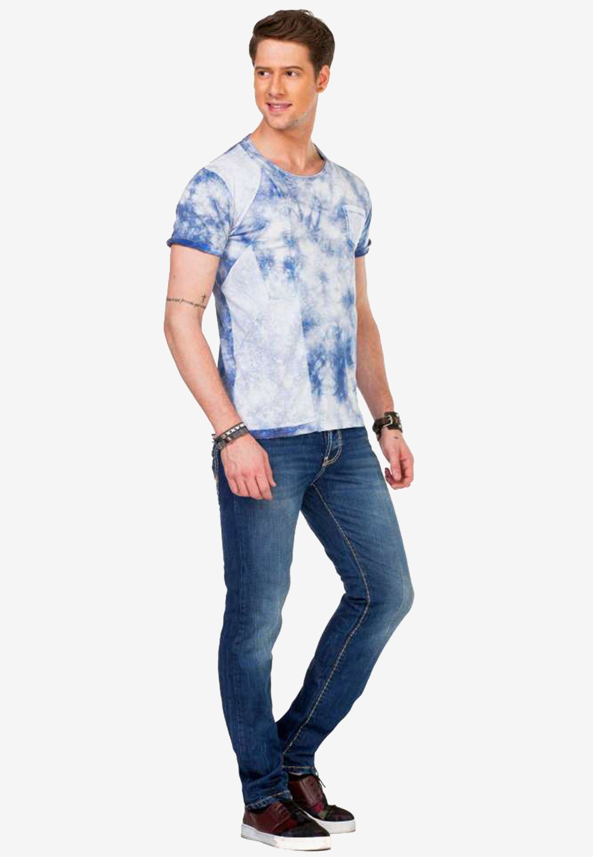 Waschung & Cipo Batik hellblau mit T-Shirt Baxx