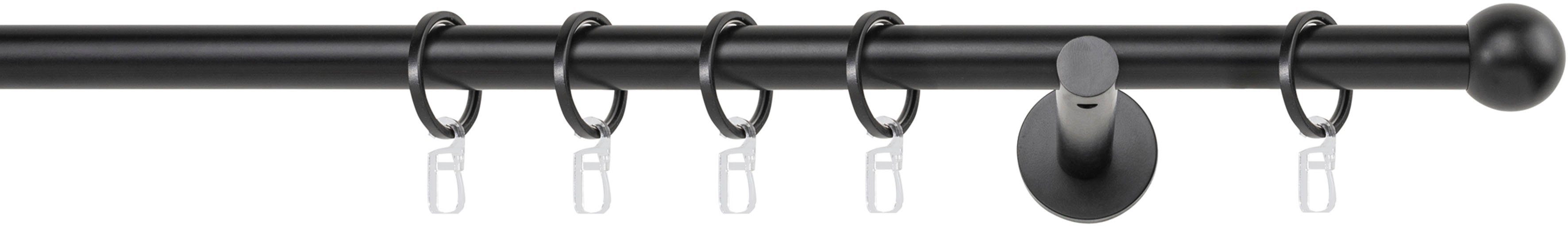 mydeco Gardinenstange 20mm Ball Wandträger 12 cm, 1-läufig, Fixmaß, verschraubt