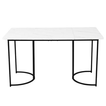 Flieks Essgruppe, (Set, 5-tlg., 1 Tisch 140*80*75cm mit 4er Polsterstühle), Esstisch mit 4 Stühlen Set Küchetisch Esszimmerstuhl, Metallbeine
