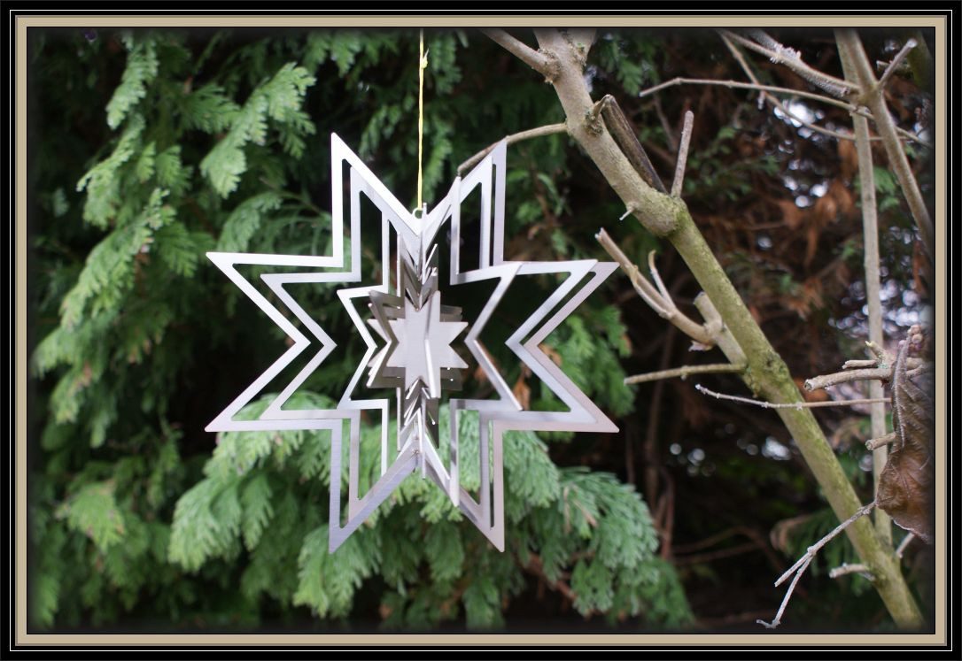 Kette´s Grillzubehör Windspiel Edelstahl Weihnachts Stern/Winter Deko/Windspiel, Nicht rostend