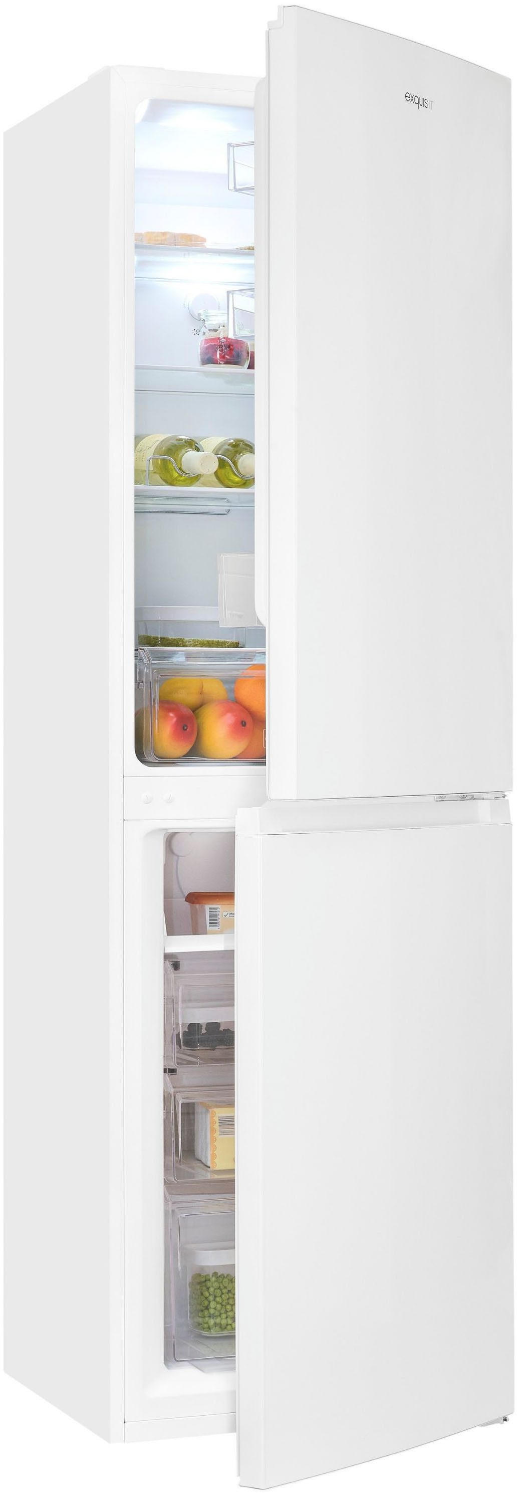 exquisit Kühl-/Gefrierkombination KGC250-85--040D weiss, 180,5 cm hoch, 54,5 cm breit