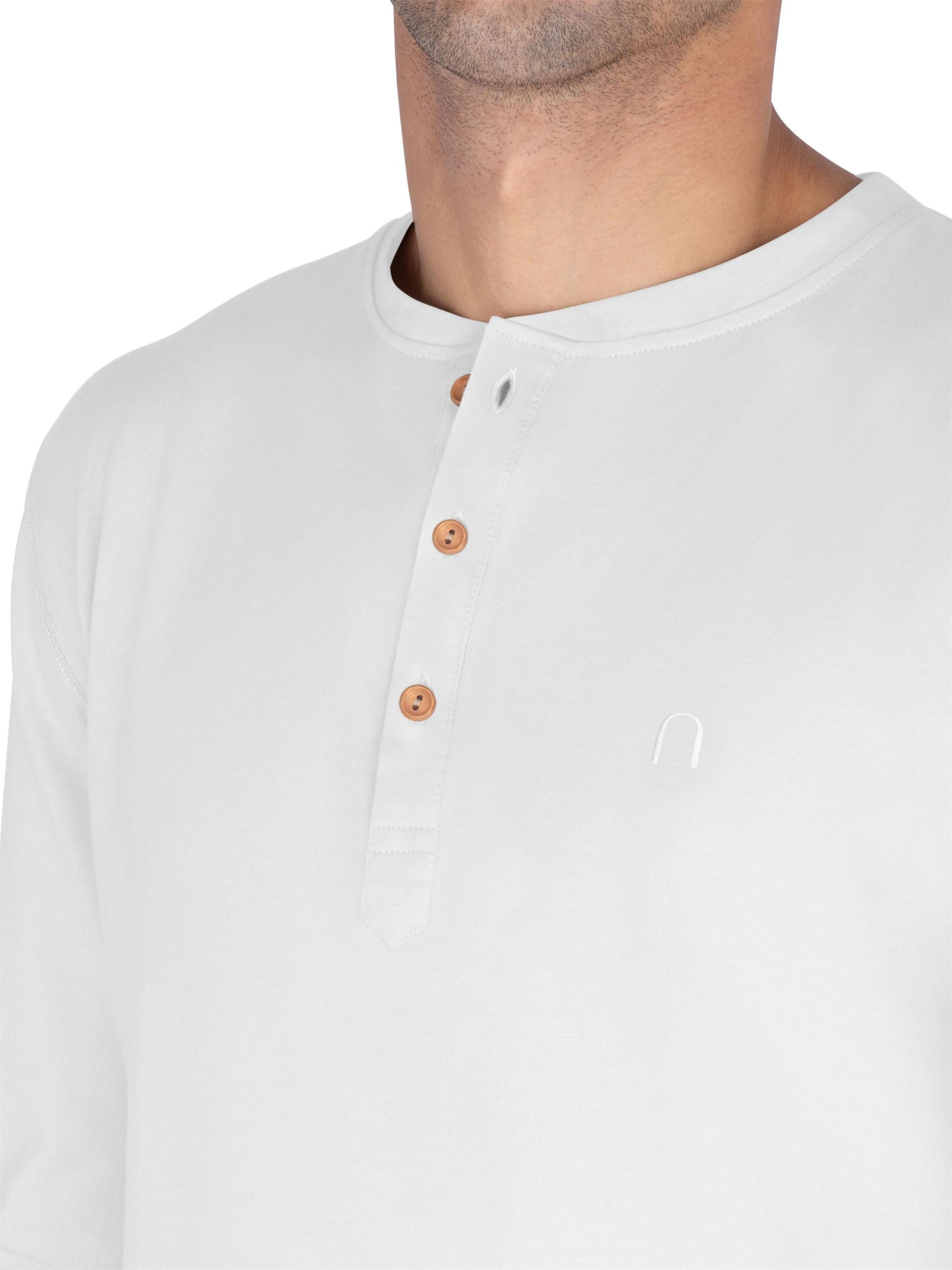normani Langarmshirt 3er Set Herren Langarm Shirts aus Bio-Baumwolle Basic Henley Shirt für Männer GOTS-zertifiziert – Bild 4 von 5