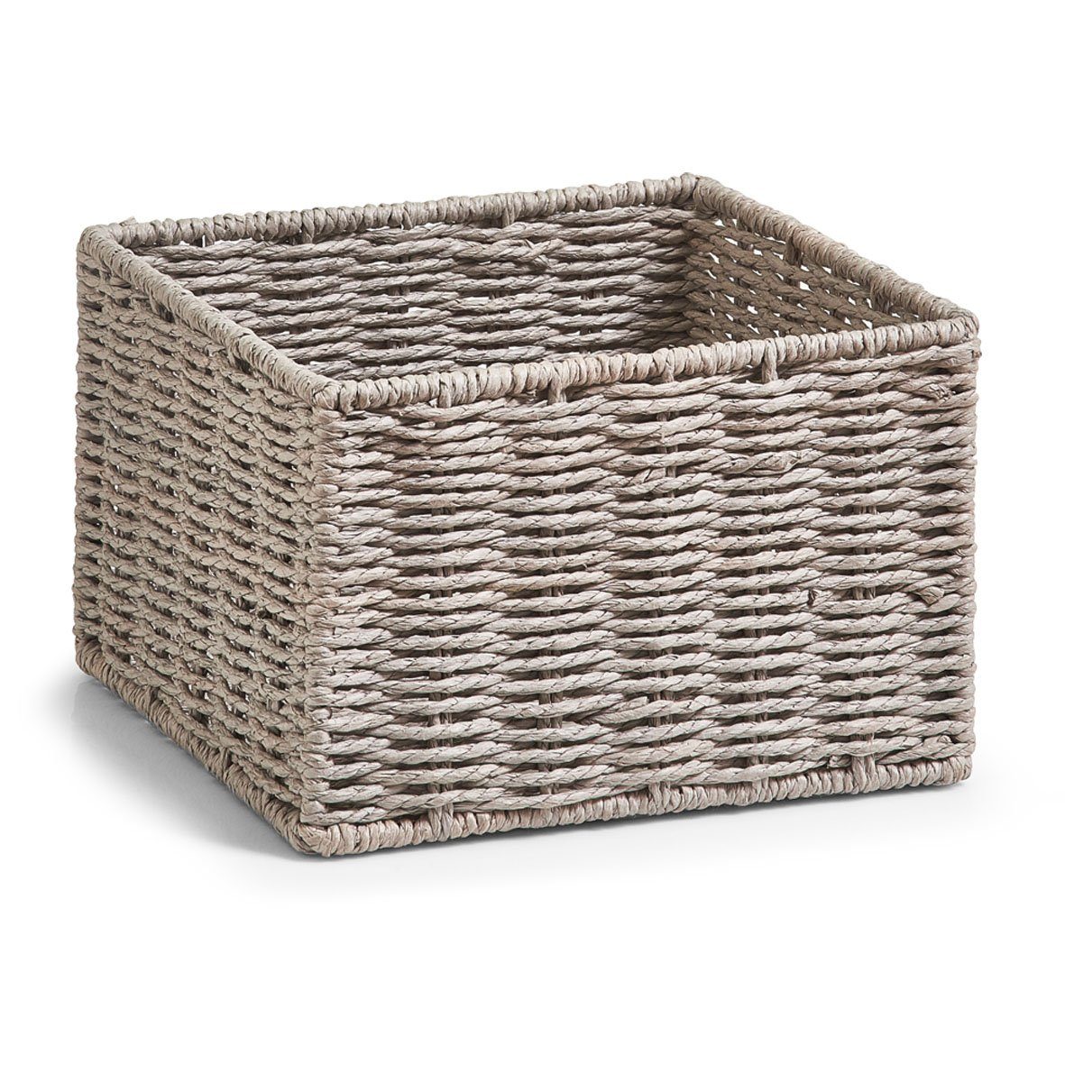 Zeller Present Aufbewahrungskorb Aufbewahrungskörbchen-Set, 2-tlg., grau, Papiergeflecht, 16 x 16 x 11 & 20 x 20 x 13 cm – Bild 2 von 4