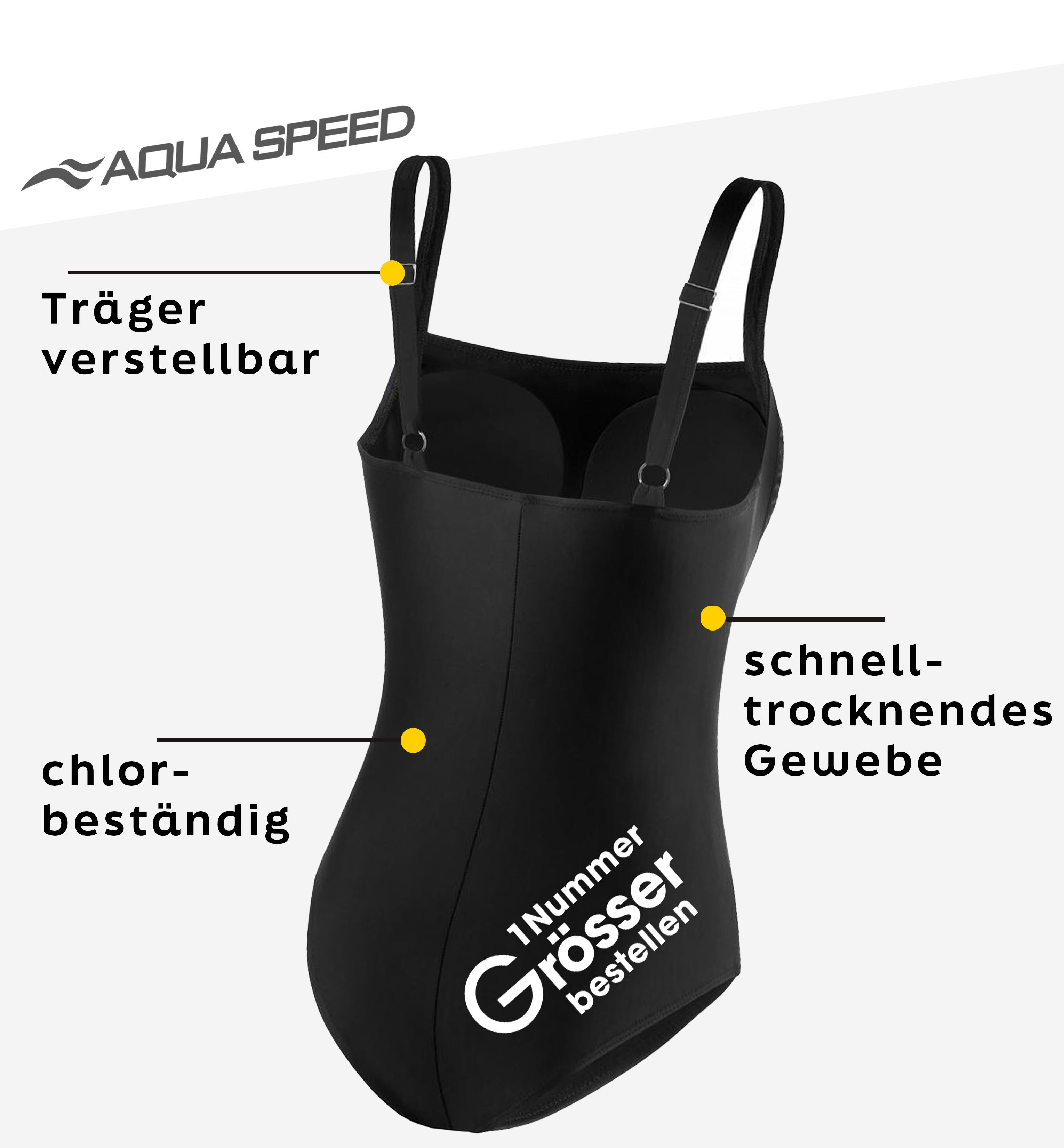 Aqua Speed Badeanzug Vera Badeanzug für SchwimmerInnen - sportlich & jugendlich (Stylisher Badeanzug für SportlerInnen)