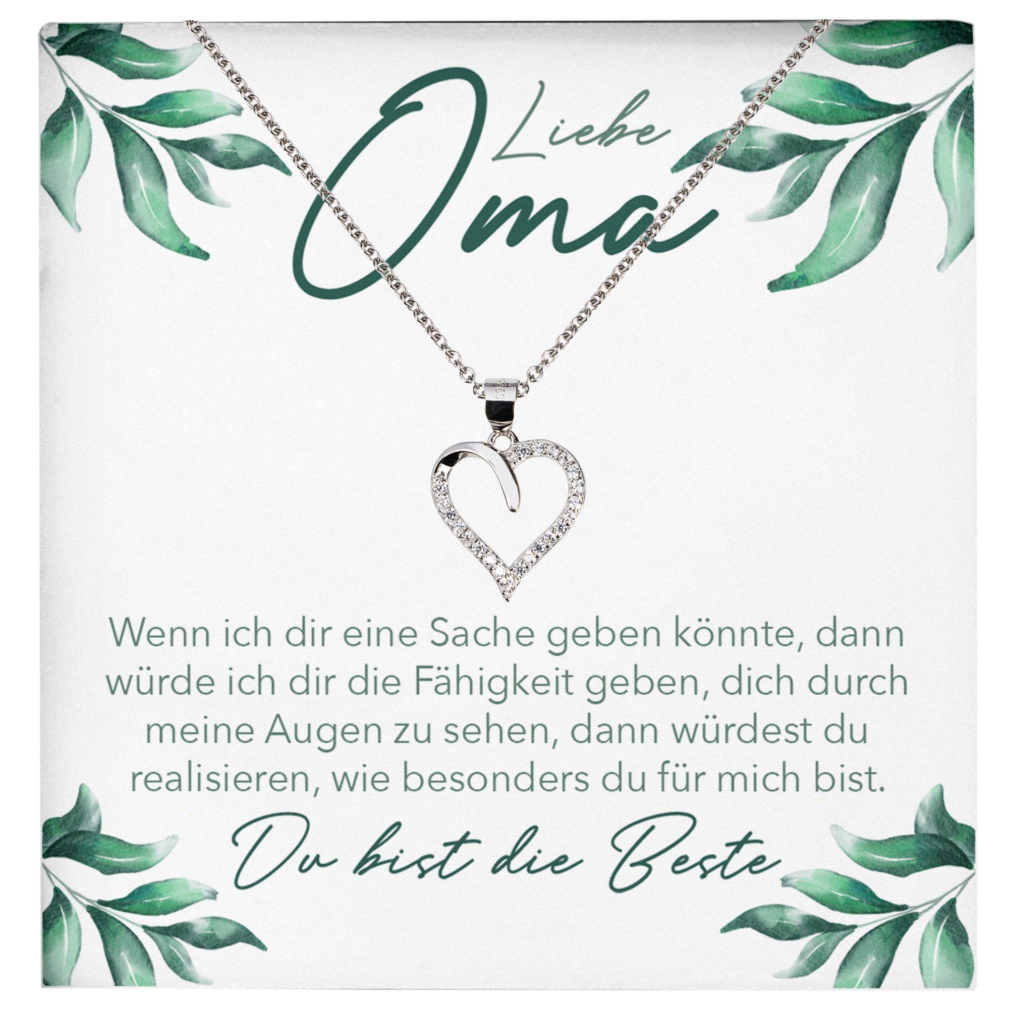 Schmuckset Liebe Oma Geschenk Grossmutter Frauen Halskette Damen Collier Herz