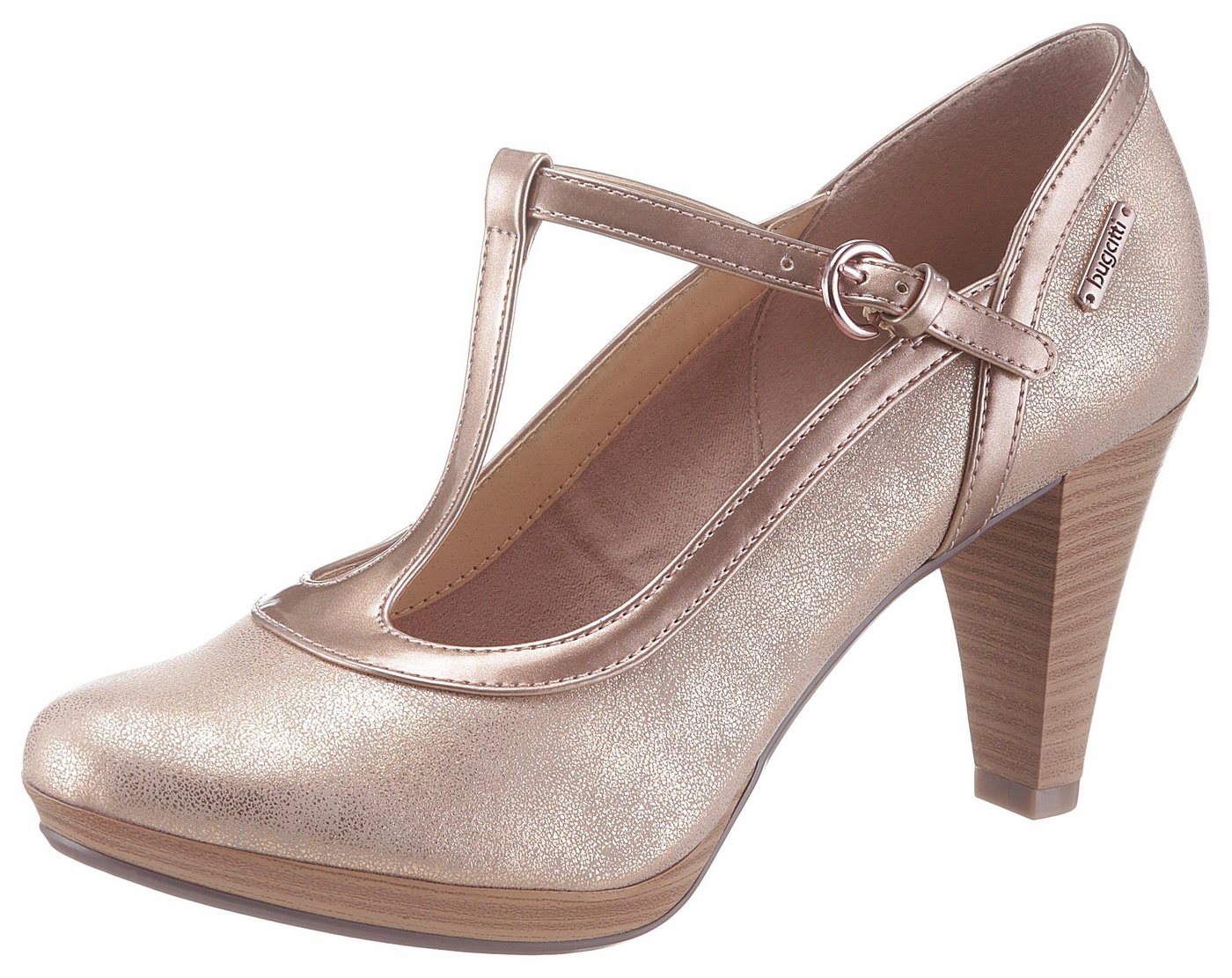 bugatti »Isabella« T-Strap Pumps in Metallicoptik bugatti »Isabella« T-Strap Pumps in Metallicoptik