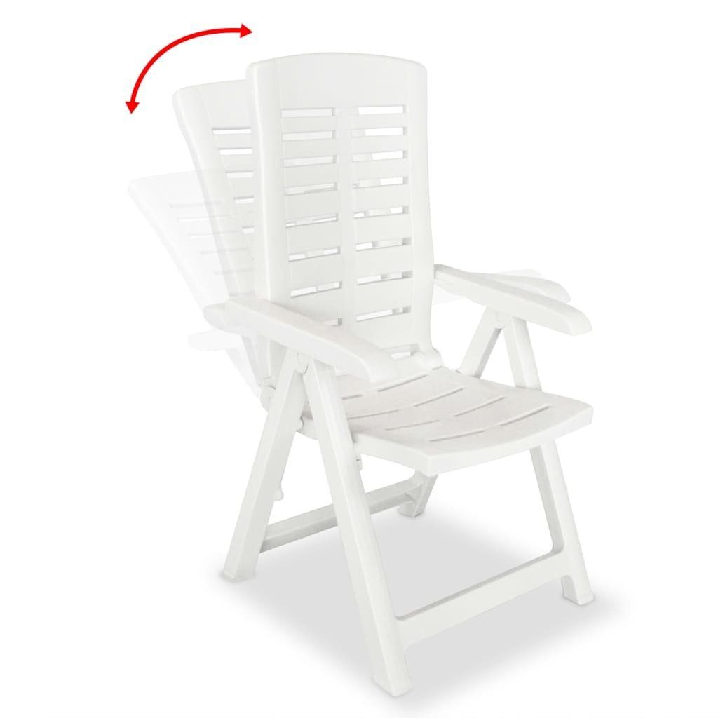 furnicato Gartenstuhl Verstellbare 2 Gartenstühle Kunststoff Stk. Weiß