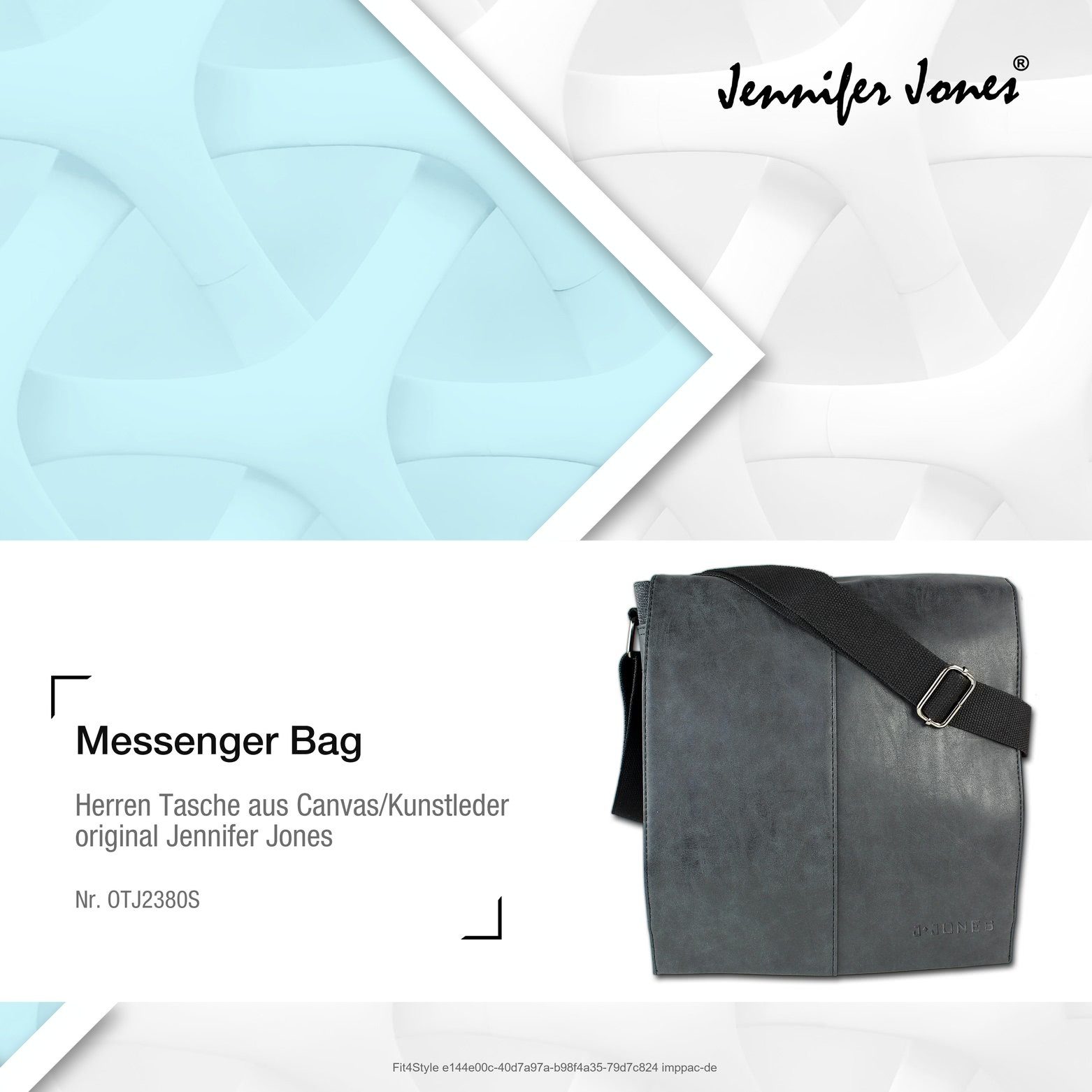 Jennifer Jones Schultertasche Herren Bag), Messenger Jugend (Messenger Bag ca. schwarz, in Jennifer Breite Tasche Jones Herren, 28cm