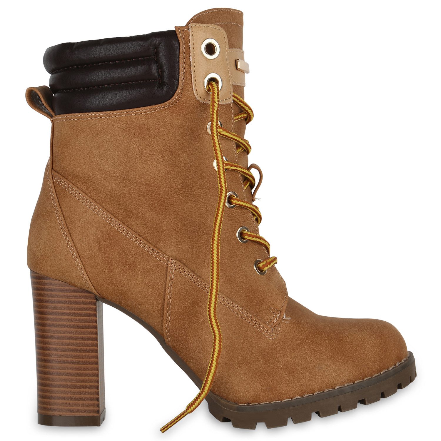 VAN HILL 812259 Schnürstiefelette Damen Stiefeletten Elizabeth Schnürstiefeletten Blockabsatz Trendy – Bild 2 von 4
