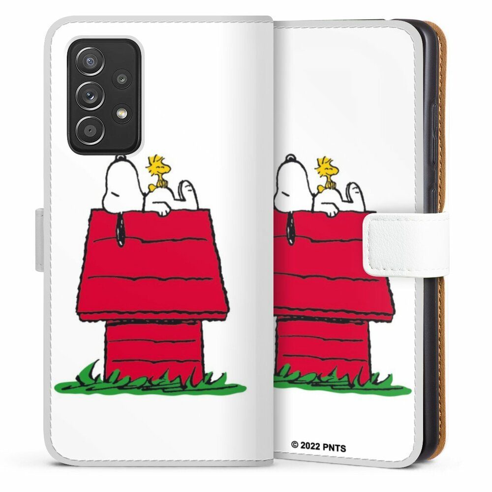 DeinDesign Handyhülle Snoopy Offizielles Lizenzprodukt Peanuts Snoopy and Woodstock Classic, Samsung Galaxy A52 Hülle Handy Flip Case Wallet Cover