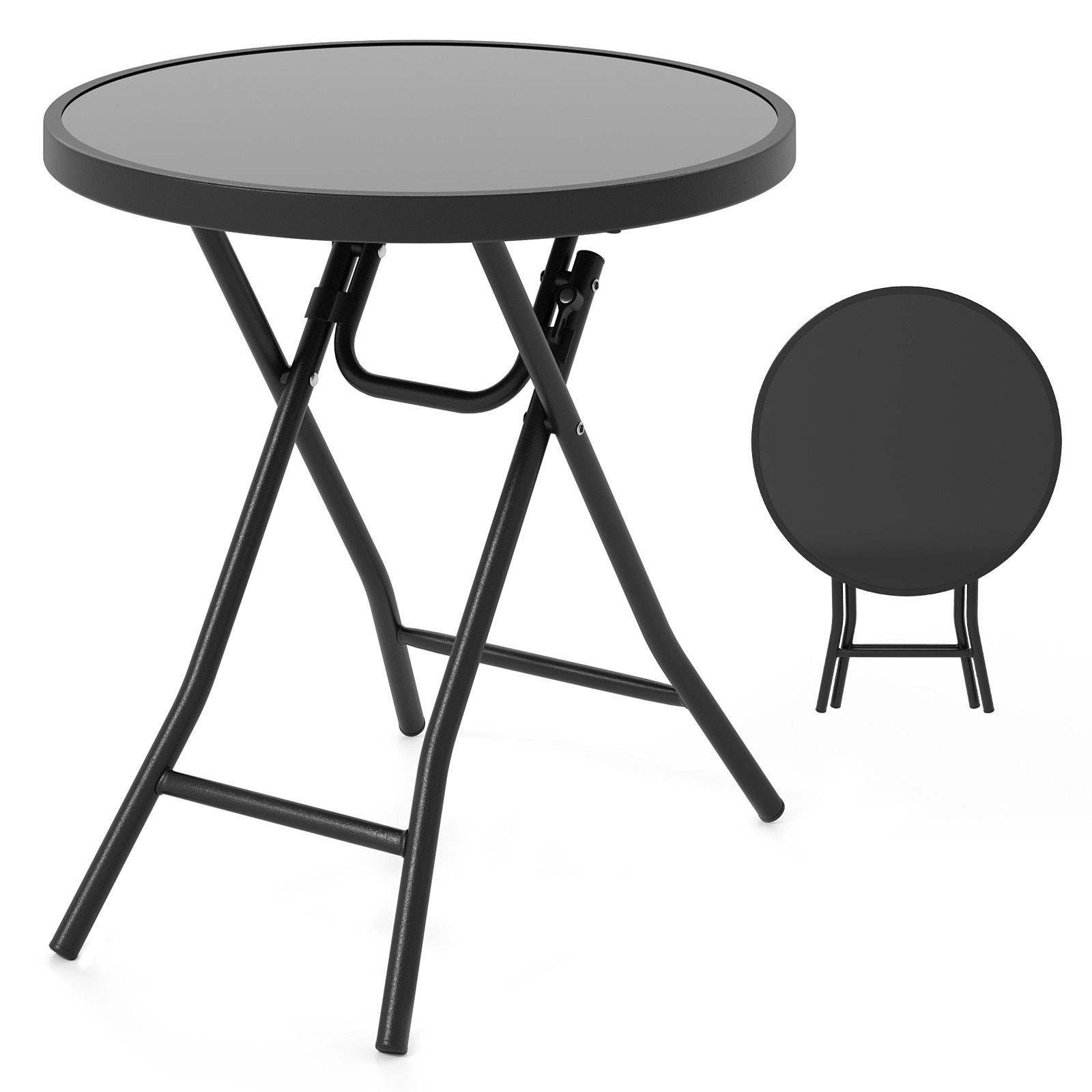 COSTWAY Gartentisch, Klapptisch, Beistelltisch klappbar, rund günstig online kaufen