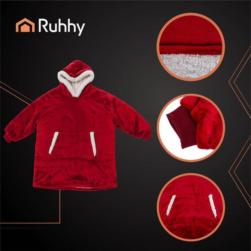 Longpullover Decken-Sweatshirt XXL-Hoodie