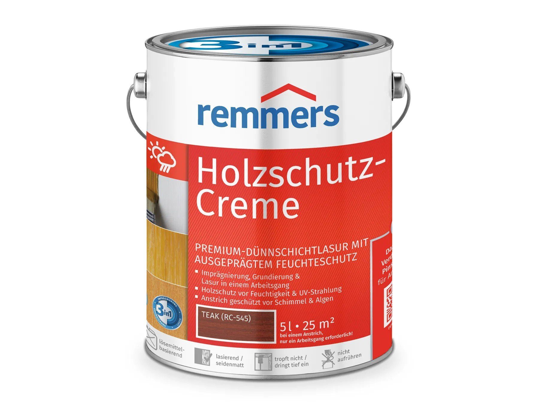 Remmers Holzschutzlasur Holzschutz-Creme 3in1 teak (RC-545)
