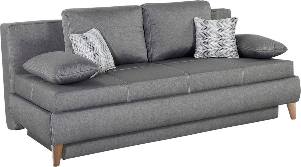 Jockenhöfer Gruppe Schlafsofa Merlin, Boxspring für Dauerschläfer geeignet grau | grau