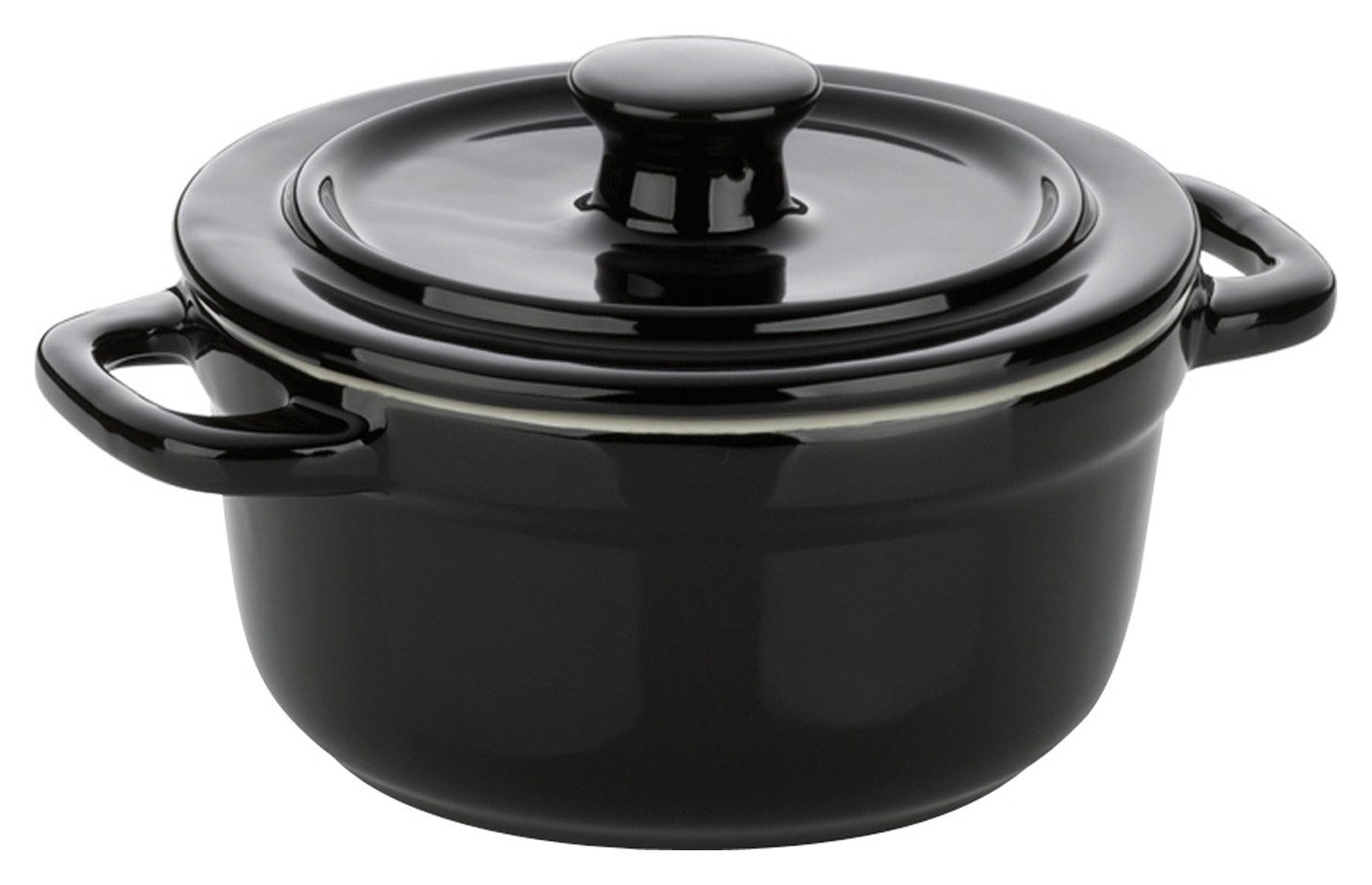 kela Auflaufform MALIN, Ø 10 x H 8 cm, Beige, Schwarz, Keramik, mit Deckel, Spülmaschinengeeignet