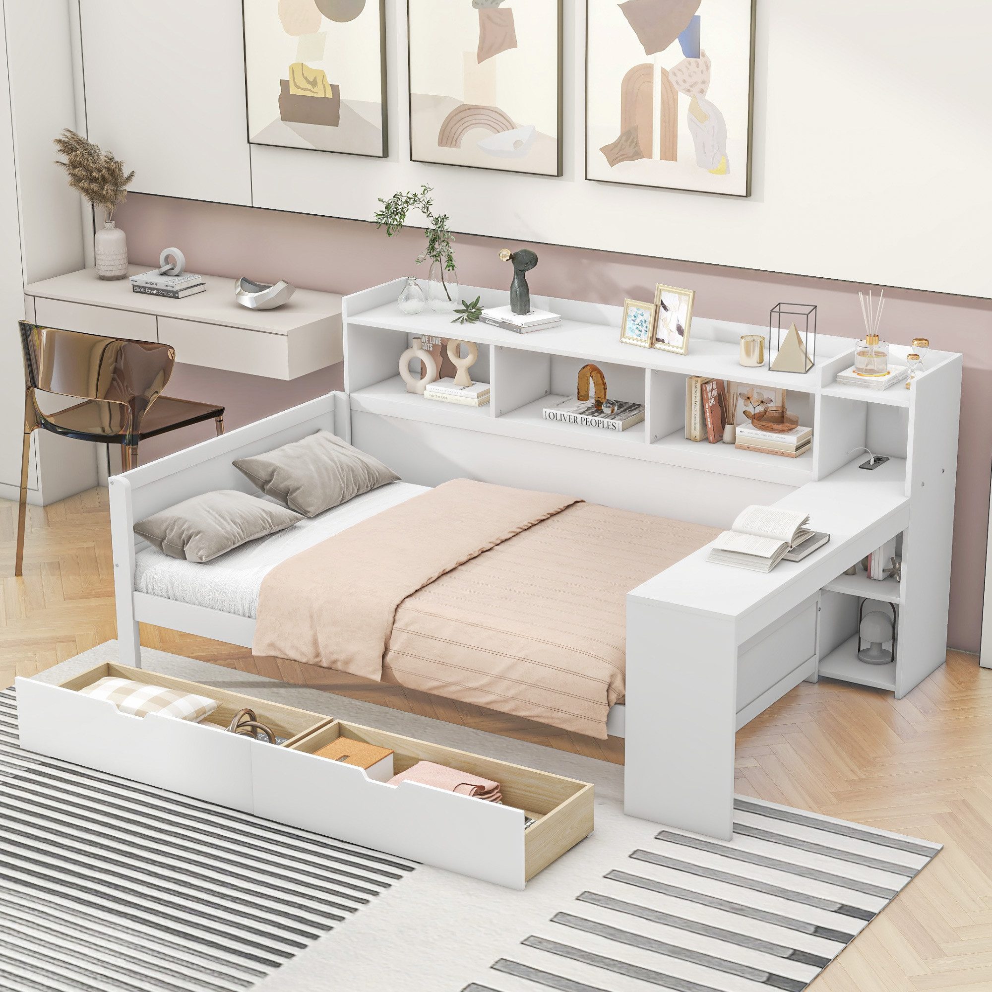 REDOM Schlafsofa Daybett,Funktionsbett,Stauraumbett, Tagesbett mit Schreibt günstig online kaufen