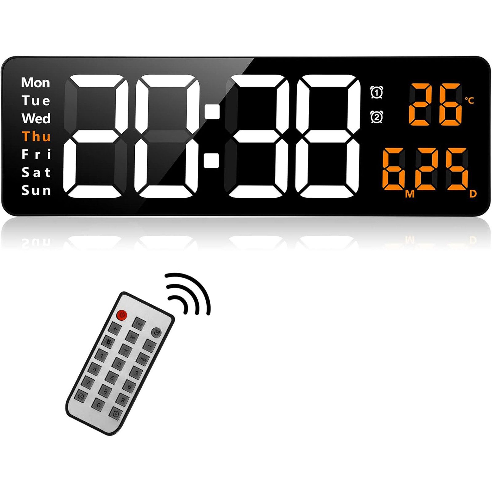 MODFU Wanduhr 13 Zoll LED Digitale Wand Uhr Küchenuhr Digitaluhr Tischuhr W günstig online kaufen